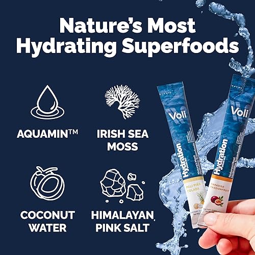 Miniatura 2 de Voli Hydration, Paradise Passionfruit, Superfood Hydration, musgo marino irlandés, Aquamin (magnesio natural), agua de coco, sal rosa del Himalaya,