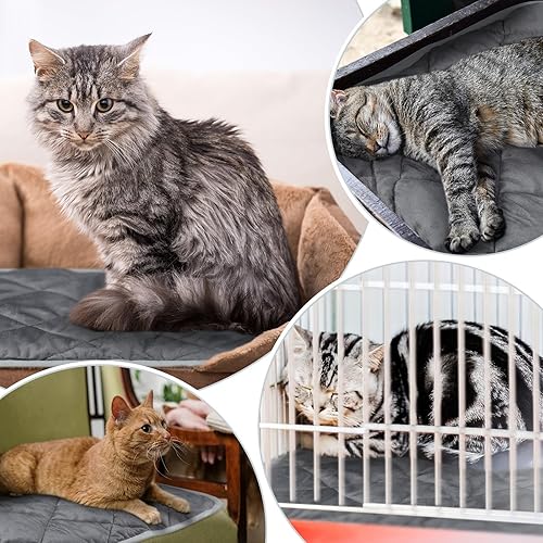 Miniatura 5 de Paquete de 4 alfombrillas autocalentables para gatos, de 16 x 20 pulgadas, refleja el calor corporal, almohadilla térmica extra cálida para