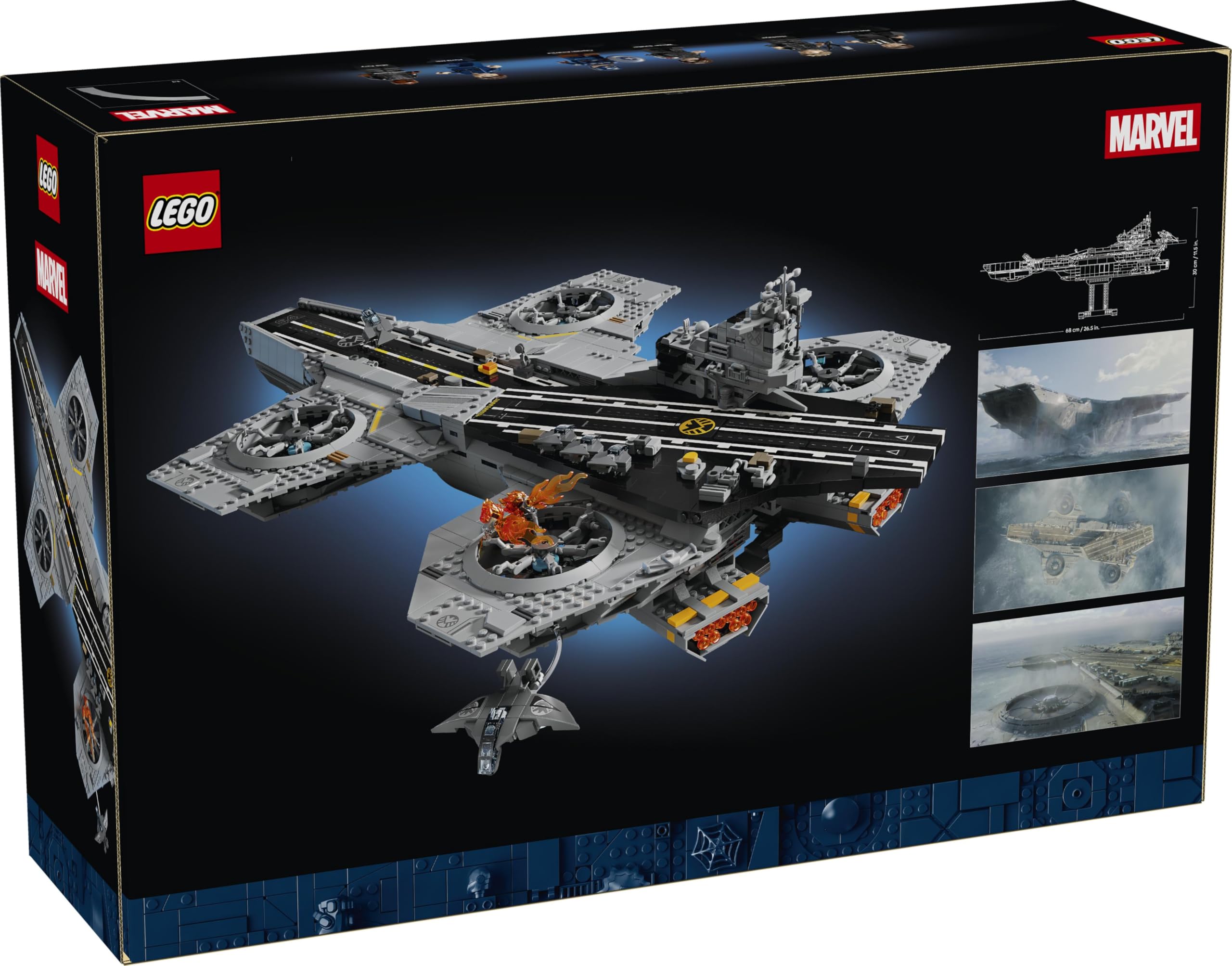 LEGO ǀ Marvel Elivelivolo S.H.I.E.L.D. - Kit di Modellismo per Adulti - 6 Minifigure, tra cui Captain America e Nick Fury - Decorazione per Mensola Fai da Te - Regalo per i Fan degli Avengers - 76354
