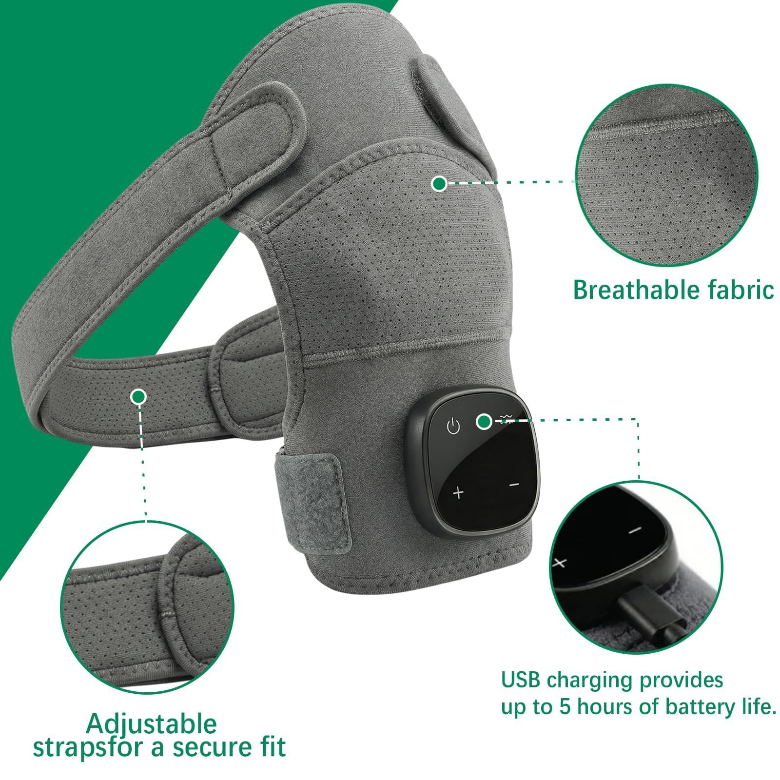 Massaggiatore Per Spalle Triple Method, Massaggiatore Portatile per Spalle E Collo, Shoulder Massager, Tre Impostazioni Regolabili, Allevia Delicatamente Dolore Collo e Spalle