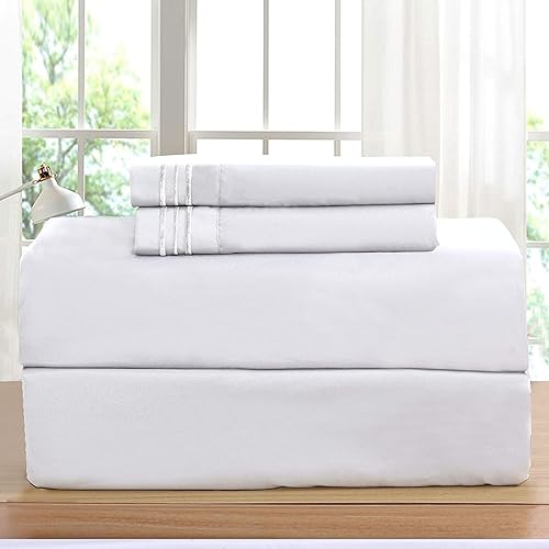 Lujoso juego de sábanas en Tienda Elegant Comfort Juego de sábanas de 4 piezas de 1500 hilos, resistentes a las arrugas, a la decoloración y a las