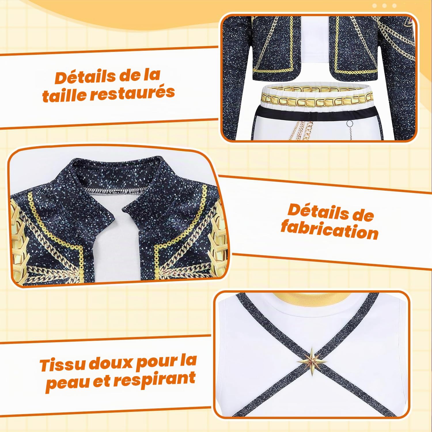 YISKY KP0p Dem0n Cosplay Enfants Deguisement, 3 Pièces Costume C0splay KP0P, Ru-mi Anime Cosplay C0stume, Deguisement D-emon Hun-ters, P0p Singers Déguisement, Hunters C0splay C0stume pour Filles