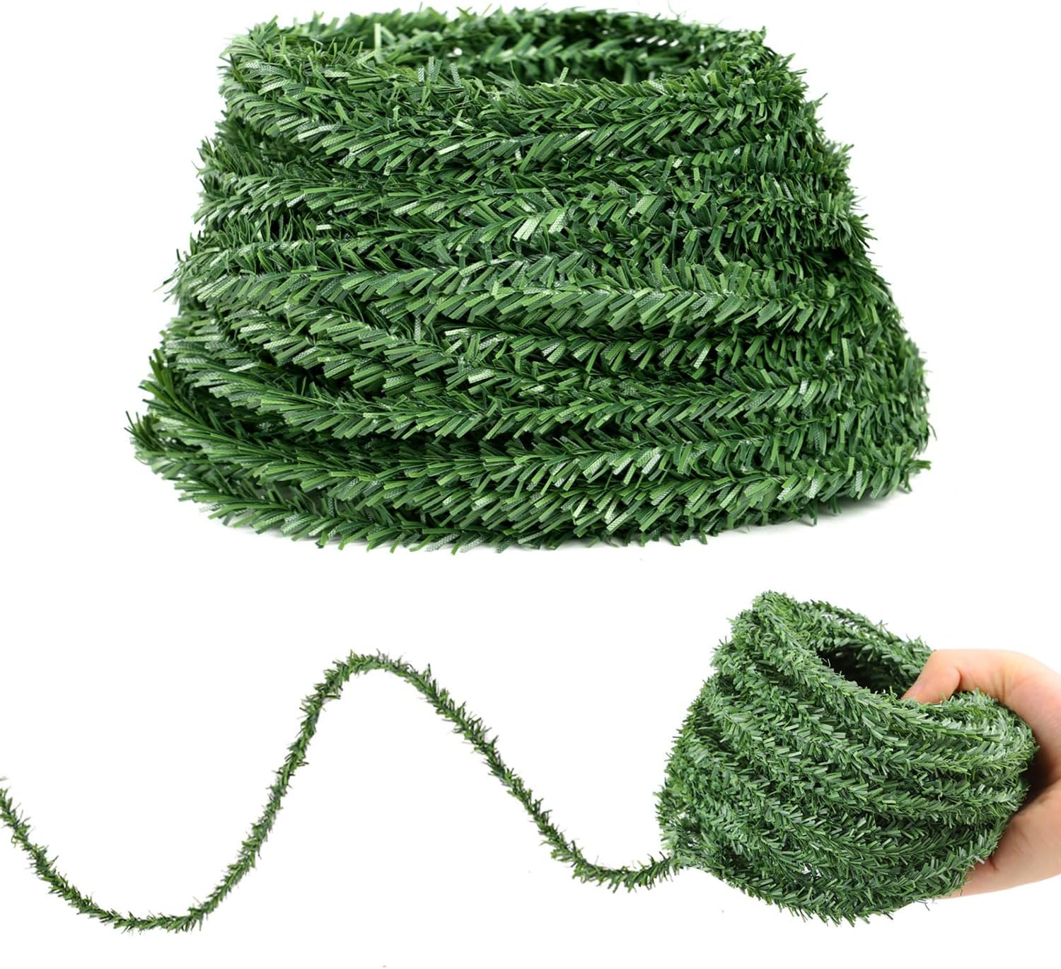 50 FT Christmas Miniature Artificial Pine Garlands,Mini Pine Greenery Roping Garlands for Christmas Crafts and Holiday Outdoor Decor