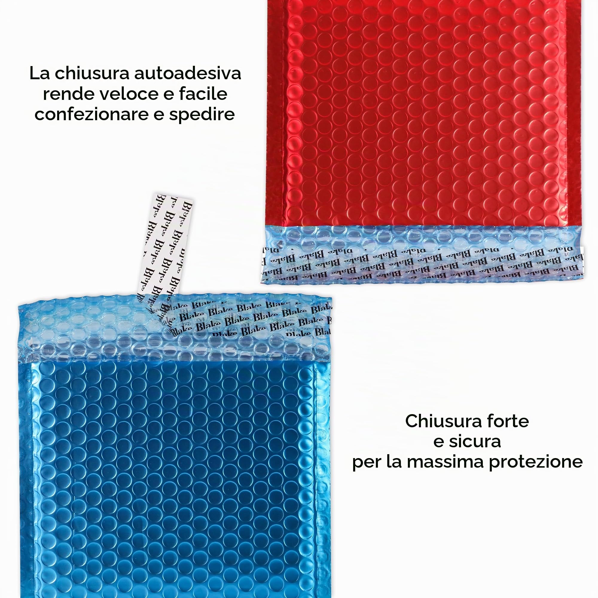 Blake Colour Packaging 250 x 180 mm 70 Mu Busta a bolle metallica Stacca e sigilla (MBS250) Argento sterling, Confezione da 500