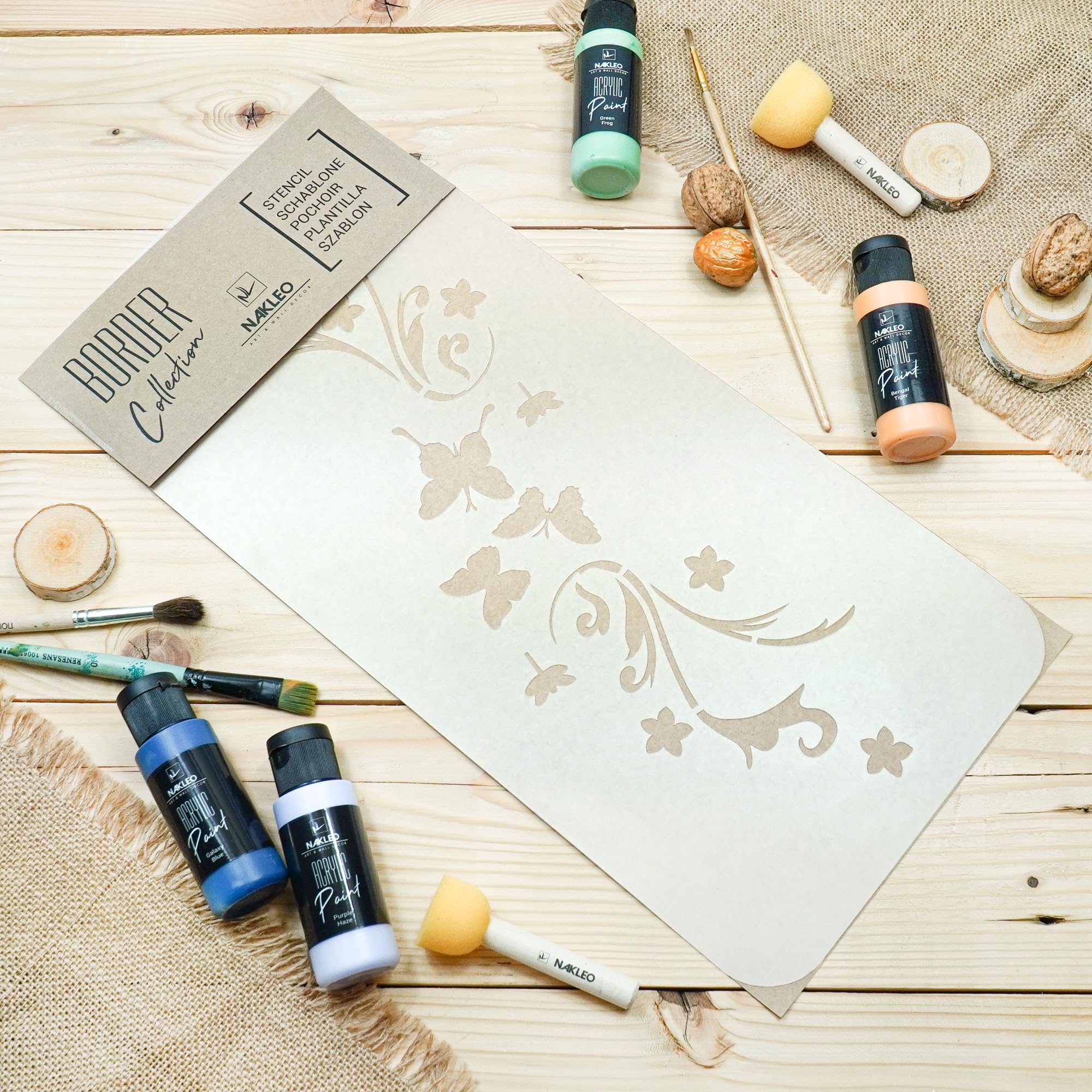 NAKLEO Plantilla Reutilizable Plástico Pared – 43x64cm, image size:2000x2000