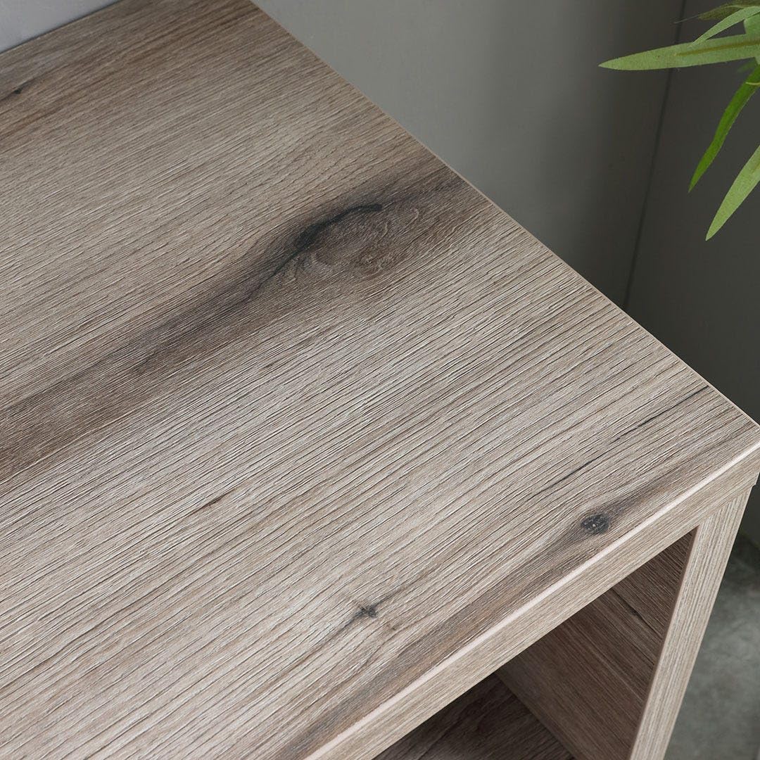 Kiamami Valentina - Mueble de baño suspendido 120cm Roble fósil con Lavabo Ovalado Blanco | Kyoto