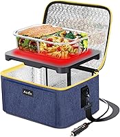 Vista 9 de Aotto Lonchera Eléctrica Portátil para Horno - Calentador de Alimentos 12V/24V 2-en-1, Lonchera Térmica para Adultos, Cocinar, Recalentar y Mantener