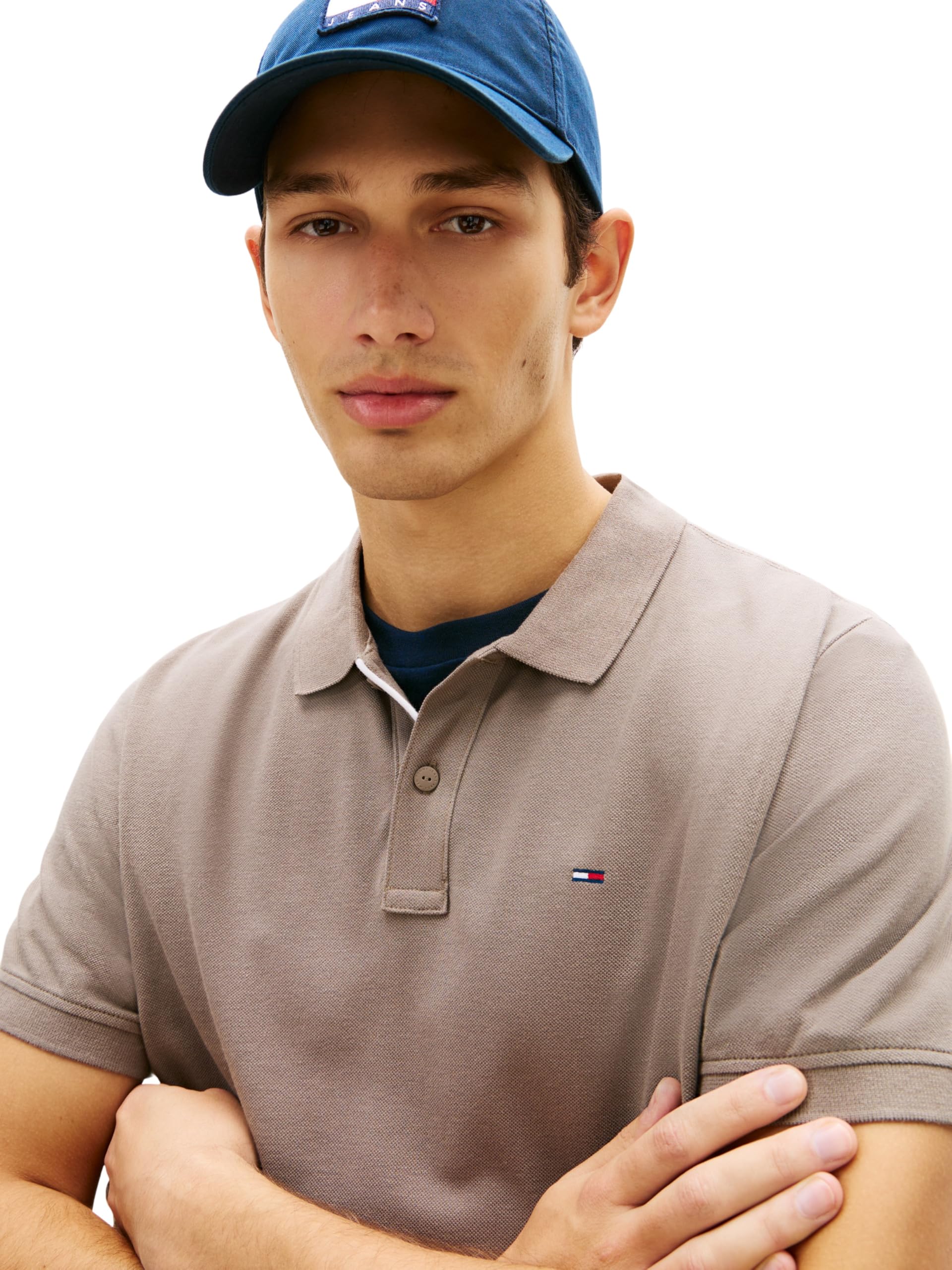 Tommy Jeans Men’s Short Sleeve Placket Slim Fit Polo Shirt