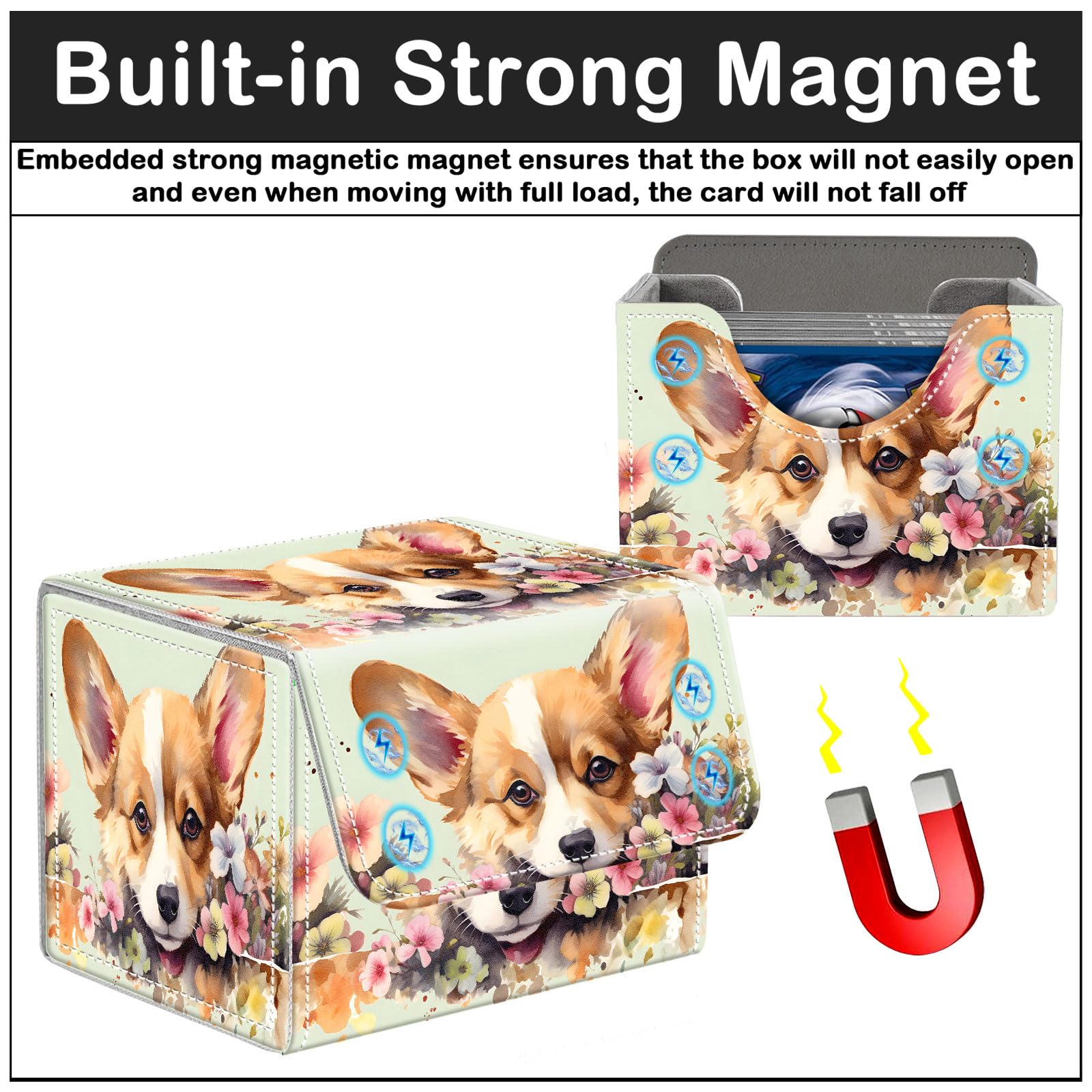 Amazon.com: CAPAUNVDA Card Deck Box for MTG Trading Cards with Magnetic  Closure,Premium Card Storage Box Case Cover for TCG CCG Magic Cards,Cute  Corgi : Toys & Games