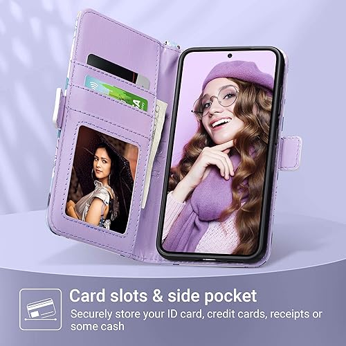 Miniatura 4 de ULAK Funda tipo cartera compatible con Samsung Galaxy S23 5G con tarjetero para mujeres y niñas, funda de piel sintética con función atril a prueba