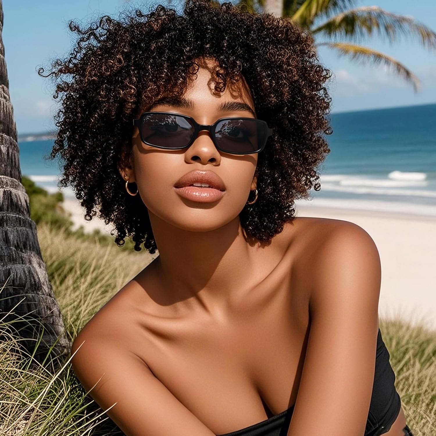 MASDUN Polarized Narrow Rectangle Sunglasses for Women Men Trendy Y2k Retro 90s Sun Glasses (3 Pack) - Image 2