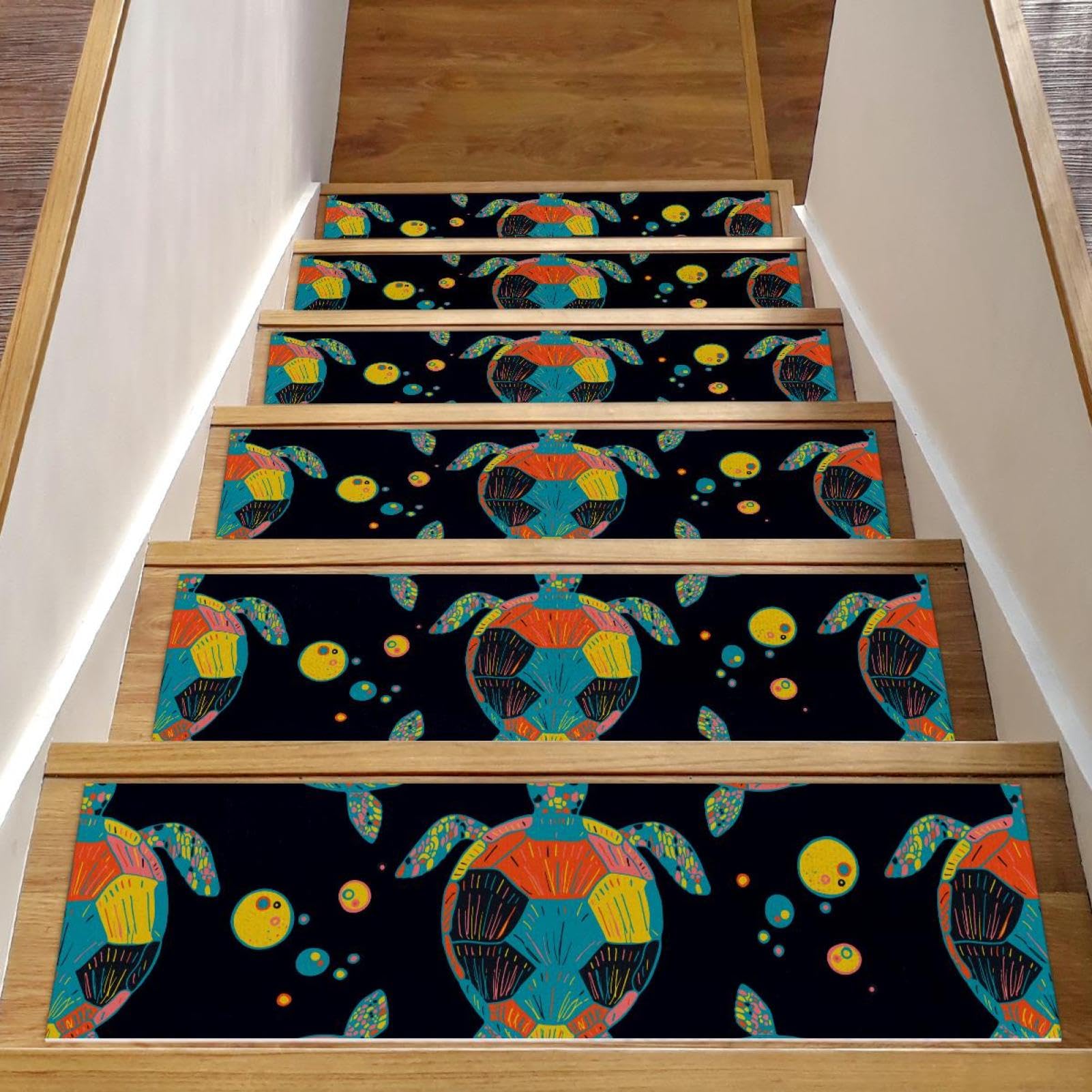 Alfombras de corredor con tortugas para escaleras de interior habitadas por mascotas