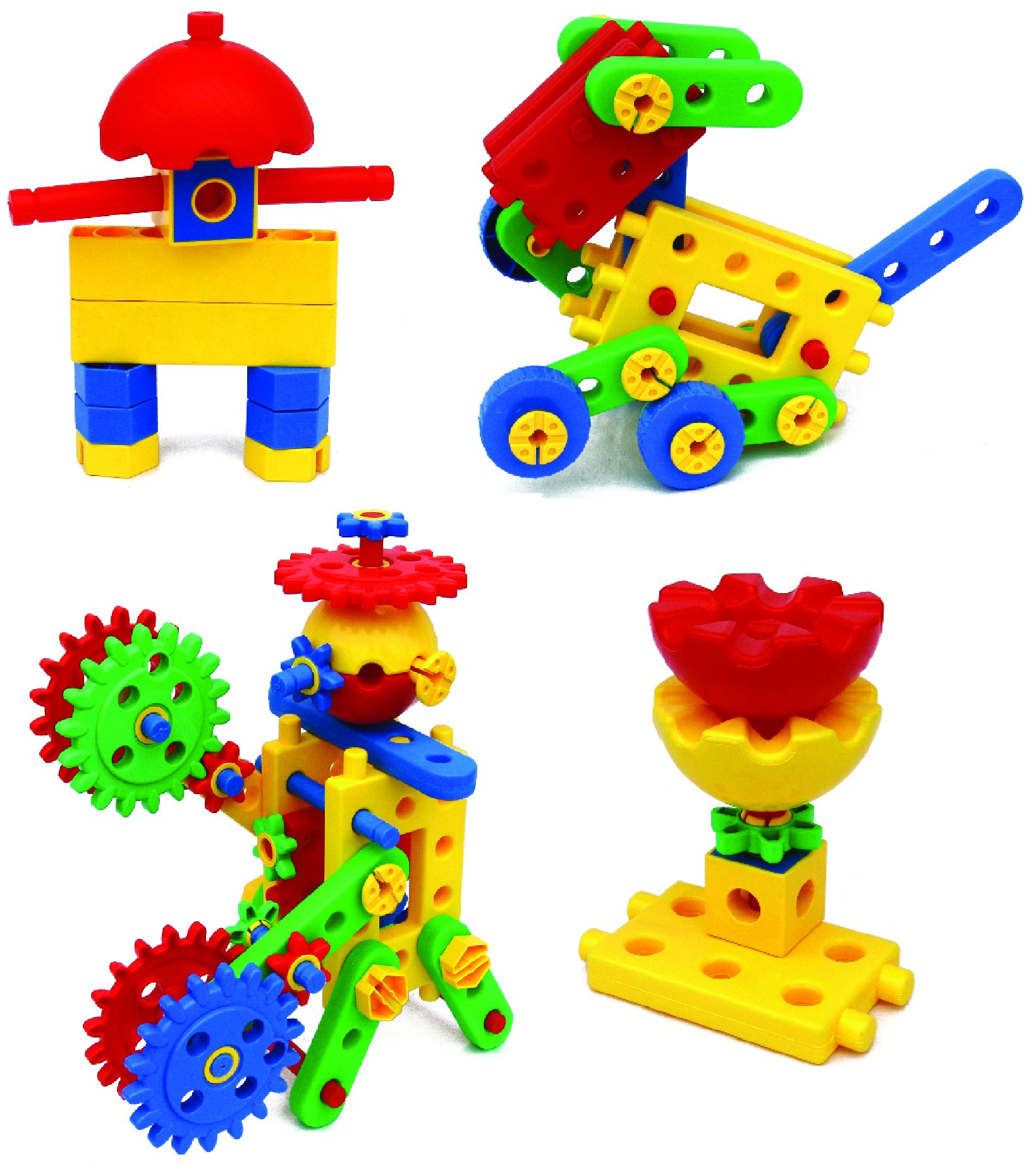 ETI Toys, STEM Learning, 109 Piece Educational Engineering Construction Blocks & Gears Building