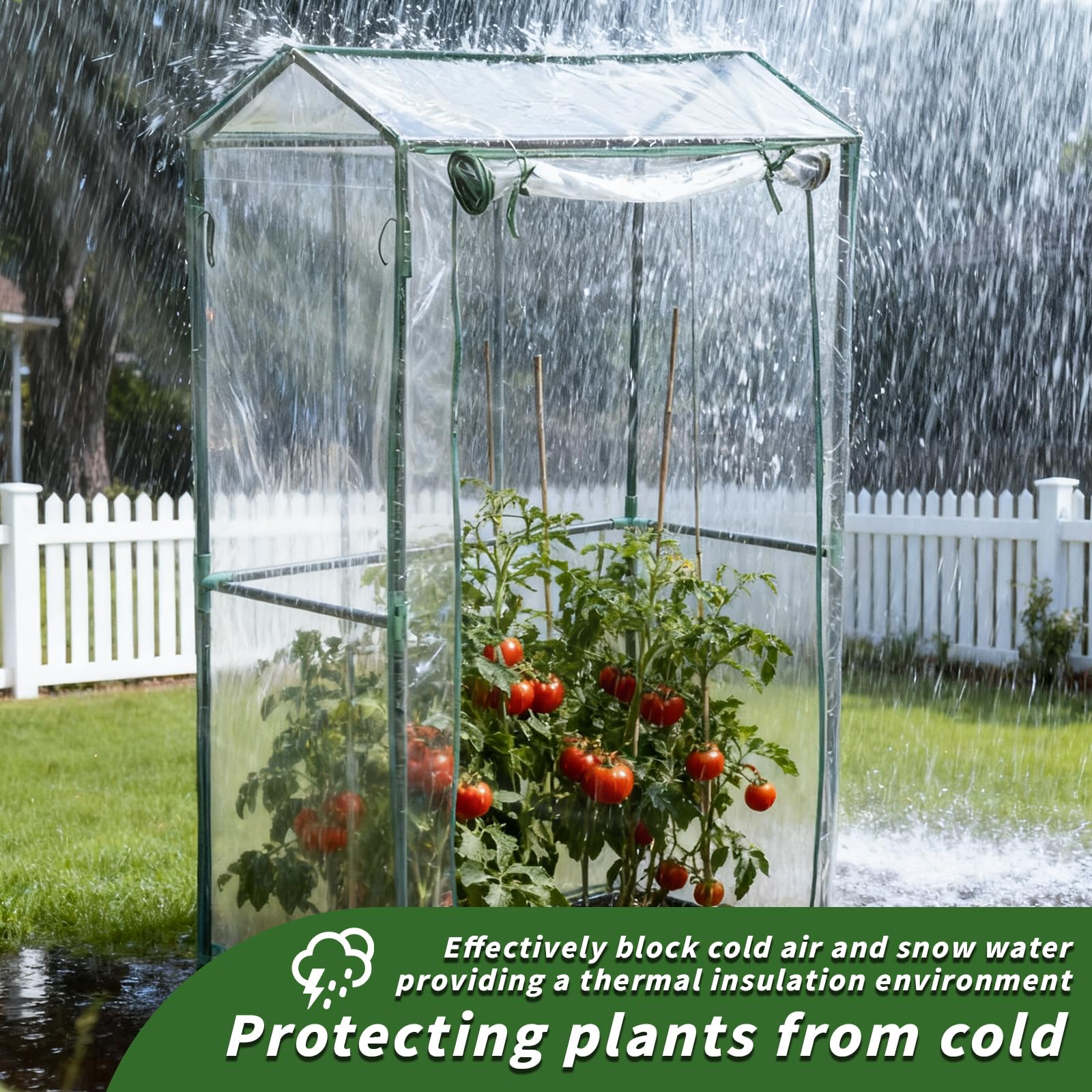 Chiaro PVC Piccolo Copertura della Casa, 100x50x150cm, Serra da Giardino, Serra da Balcone, per Prevenire Danni alle Piante Causati dal Gelo, Cornice non Inclusa