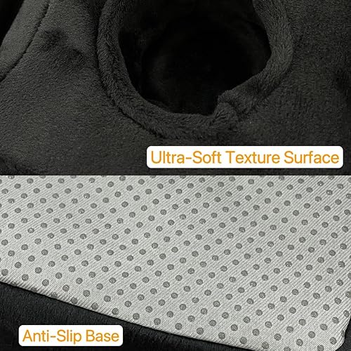 Miniatura 4 de Almohada Portavasos para Sofá, Soporte para Bebidas y Controles Remotos para el Centro del Sofá, para Sofá, Cama, Casa Rodante, Automóvil (Negro)