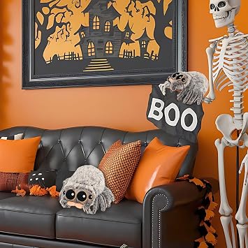 Halloween Spider Plush Toy, 8.2 inch Cute Big Eyes Spider Stuffed Animal | Simulation Animals Plush Toy, Halloween and Christmas Birthday Gift for Kids Adult