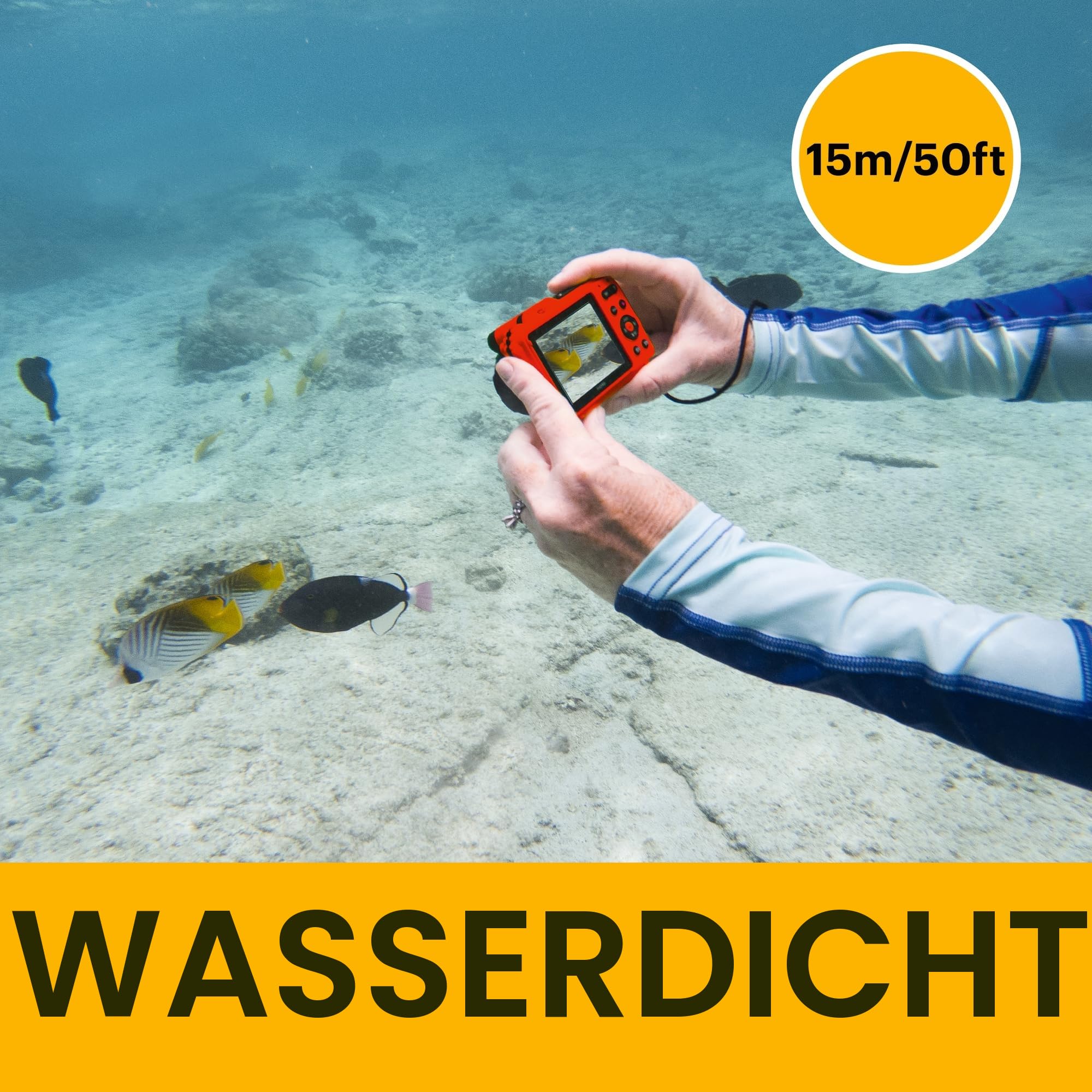 KODAK Pixpro WPZ2 Digitalkamera Kompakt 16M Pixel Wasserdicht 15m Stoßfest Video 720p LCD 2,7 Zoll Rot