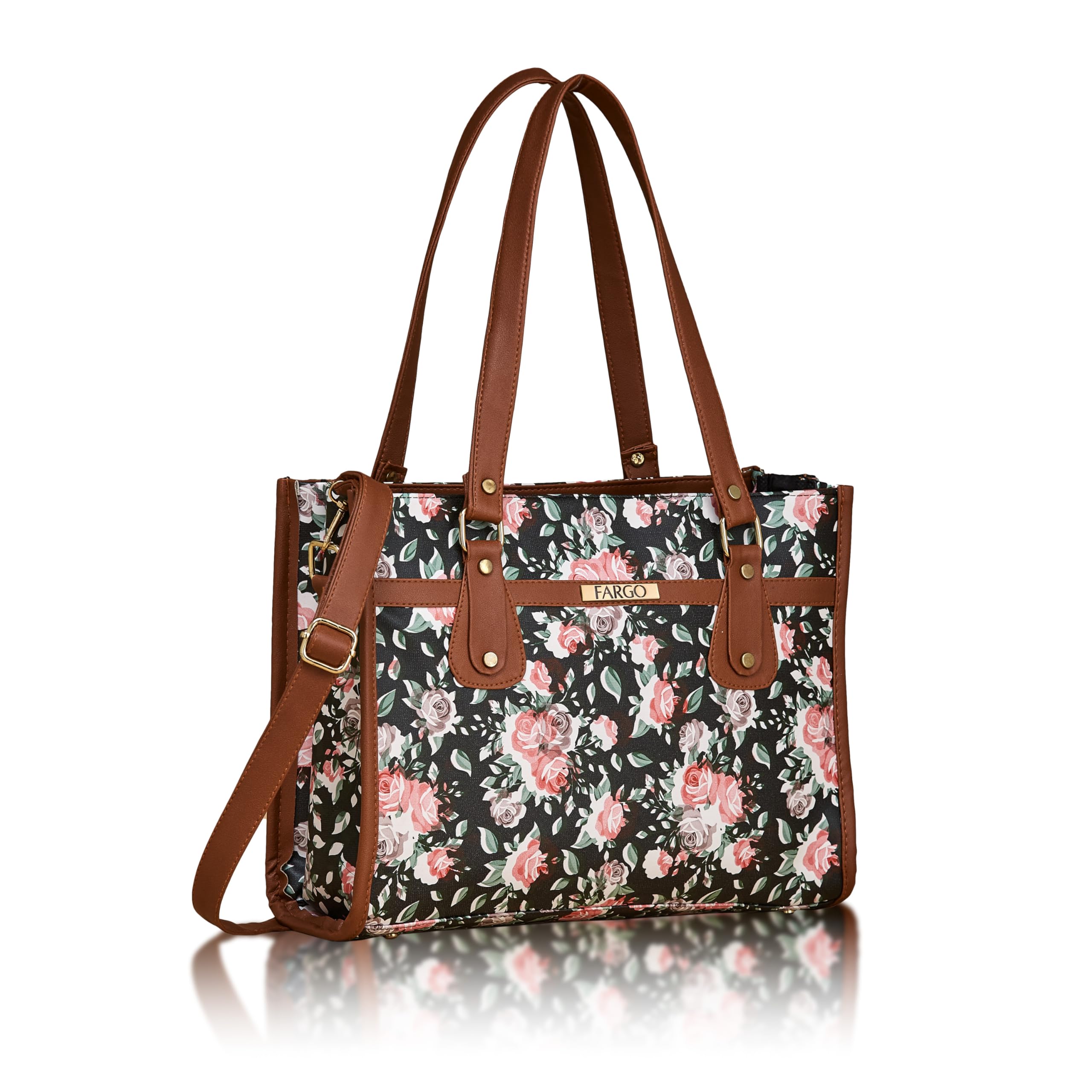 Fargo Women Adjustable PU Multicolor Floral Printed Shoulder Bag (Black) (B0DBR6LNV3) Amazon Price History, Amazon Price Tracker