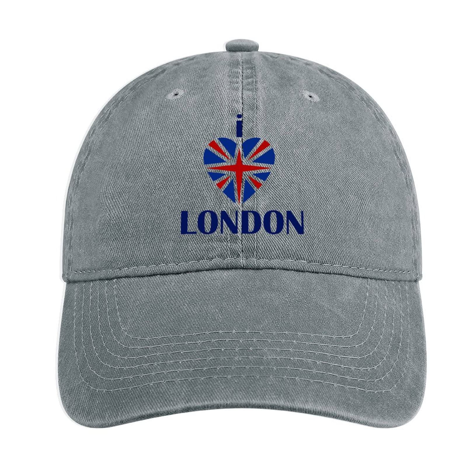 BEICHII Love London Funny Trucker Dad Hat Washed Baseball Denim Cap for Men Women