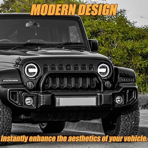 Miniatura 7 de 2023 Ultra brillo 7 pulgadas halo LED reflector redondo H6024 faro DRL haz alto y bajo estilo Bronco compatible con Jeep Wrangler TJ JK CJ Miata