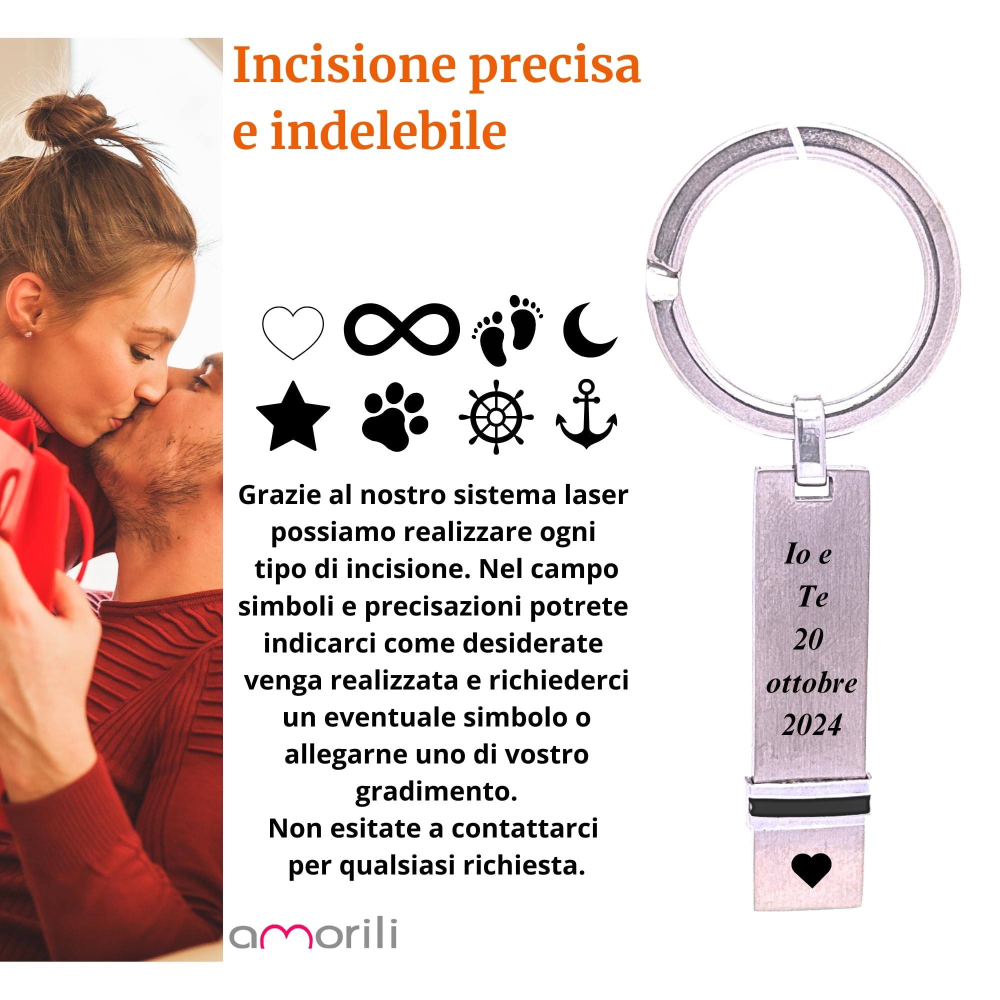 Portachiavi uomo piastra acciaio ottimo da incidere prt0022