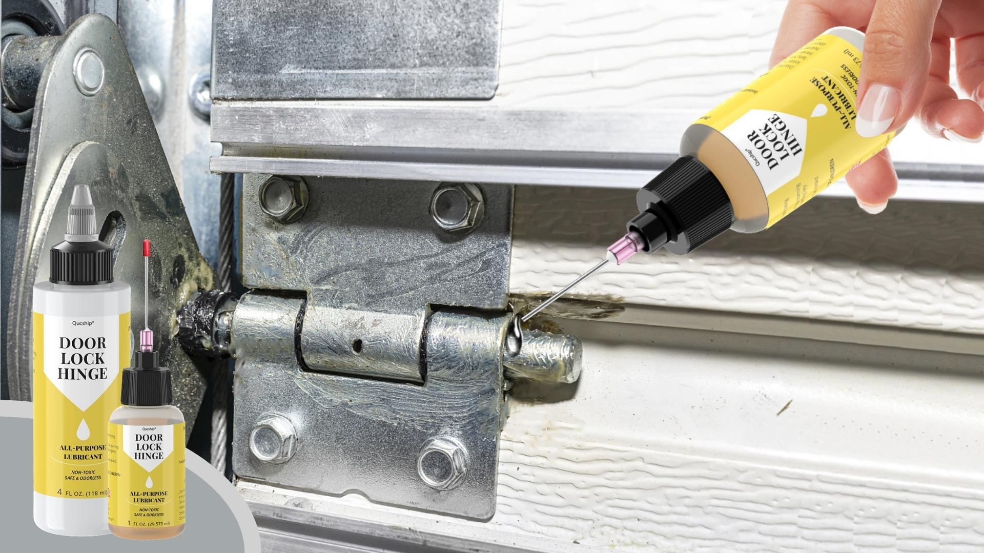Image of Door Hinge Lubricant kit | 4 oz + 1 oz Needle Combo, Long-Lasting Lock Lubricant, Hinge, Lock, Tools, Bicycles | Stops Squeaks Fast, Smooth Locks & Hinges, Prevent Rust, Multi-Purpose Door Hinge Lubricant for Car, Tools, Bike Chains