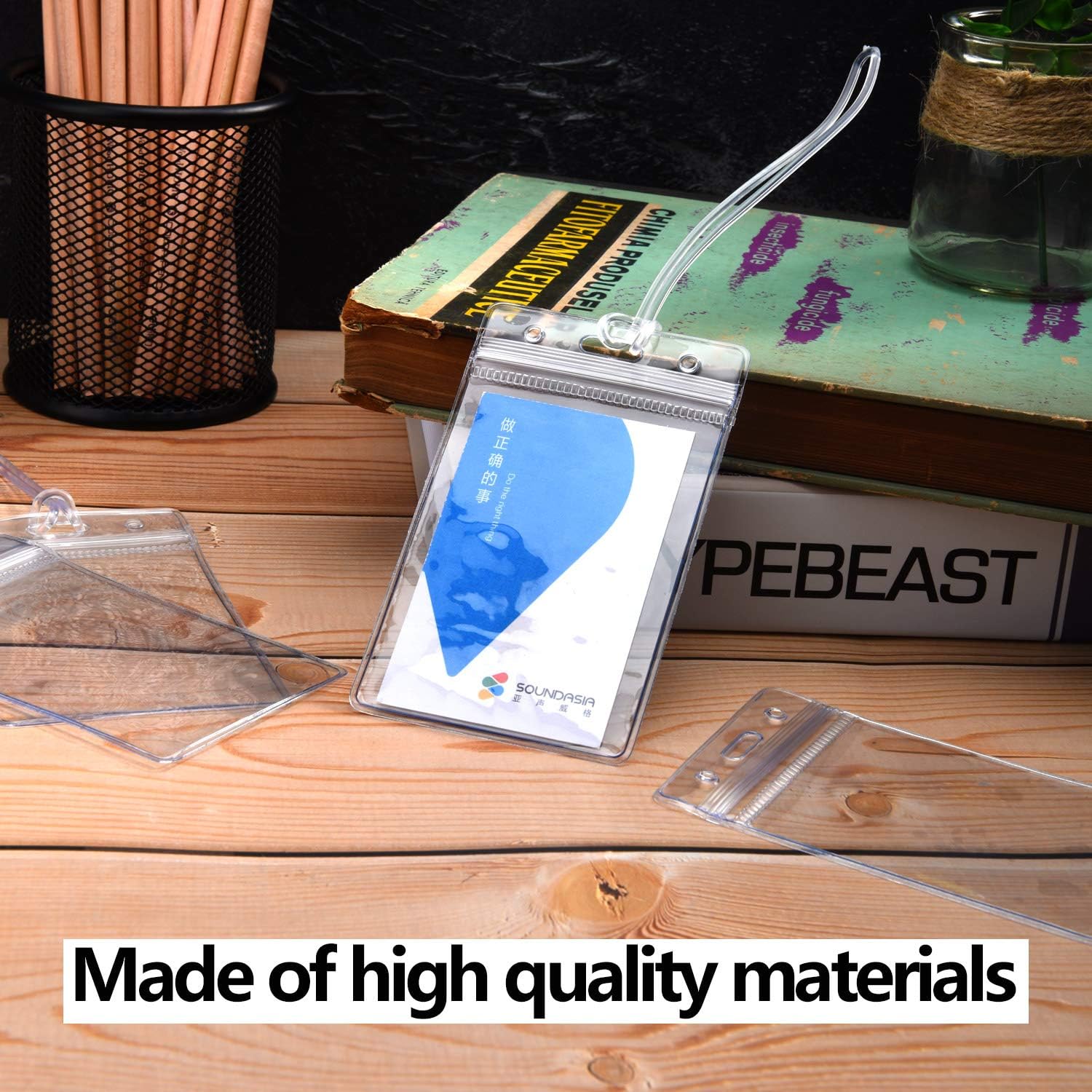 100 Pieces Clears Luggage Tag Holders Plastic Name Tag ID Card Name Badge Holders with Loop Straps for Business Cruise Bag suitcases Trip Credit Card Supplies