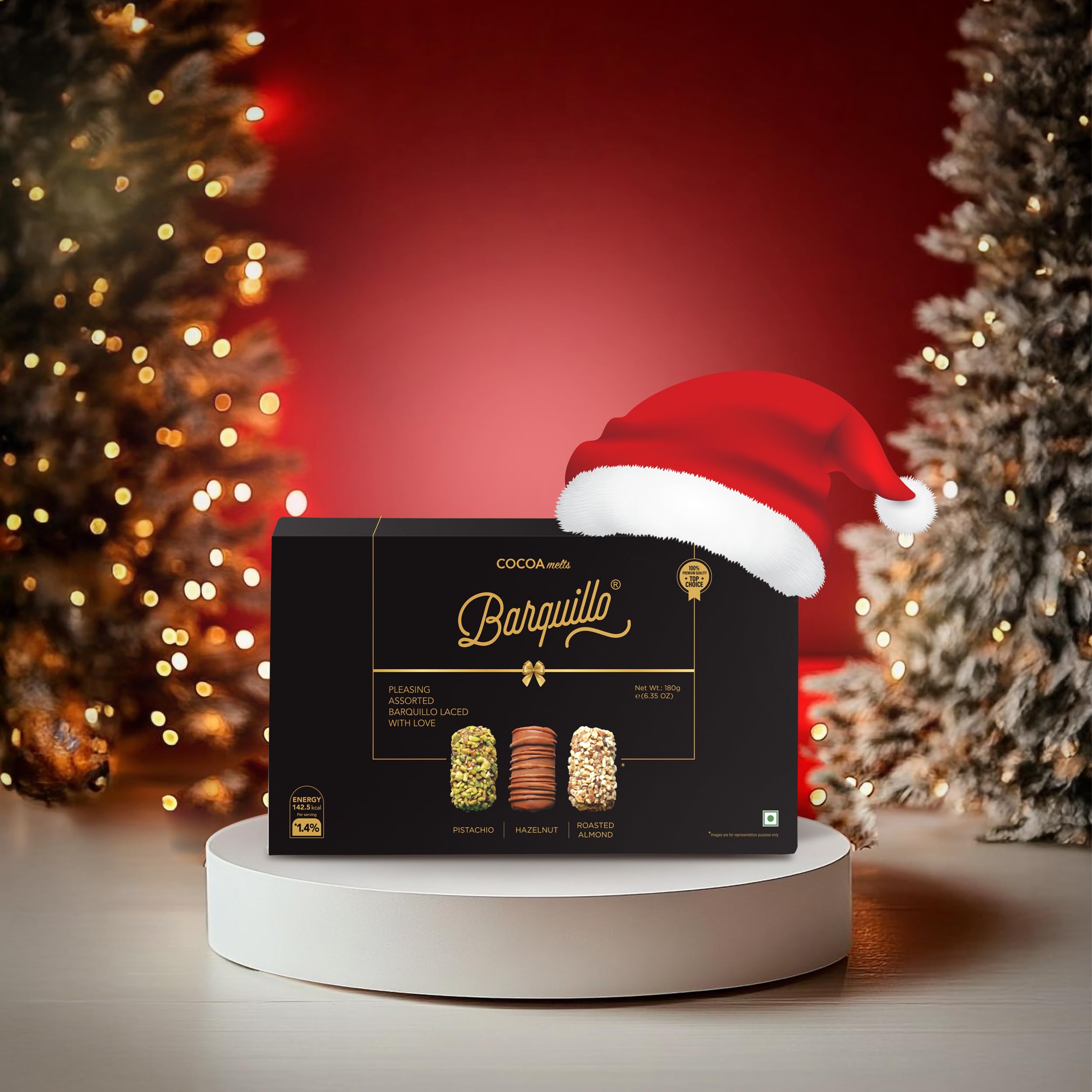 Assorted Premium Chocolate Gift Pack Box - 9 Pcs (180 gm) | Roasted Almonds, Hazelnut and Pistachio imported | Dubai couverture taste | Christmas Gift Pack Celebration