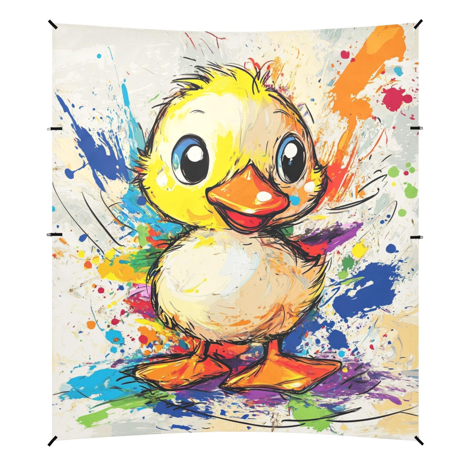 Cute Pet Duck2 Beach Tent UPF50+ Protection Easy Setup Shade Sun Shelter Includes Sand Shovel, Sandbags, Stability Poles for Family Trips, Picnics & Camping