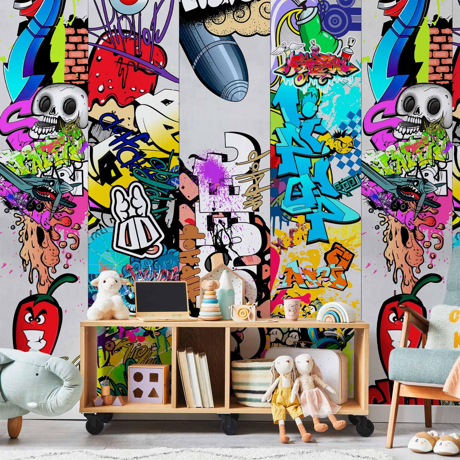 murando - Carta da Parati Moderna per Cameretta, Graffiti, PURO 10 m | Fotomurali in TNT, Decorazione da Muro XXL, Carte da Parati Moderne, Street, Produzione Europea