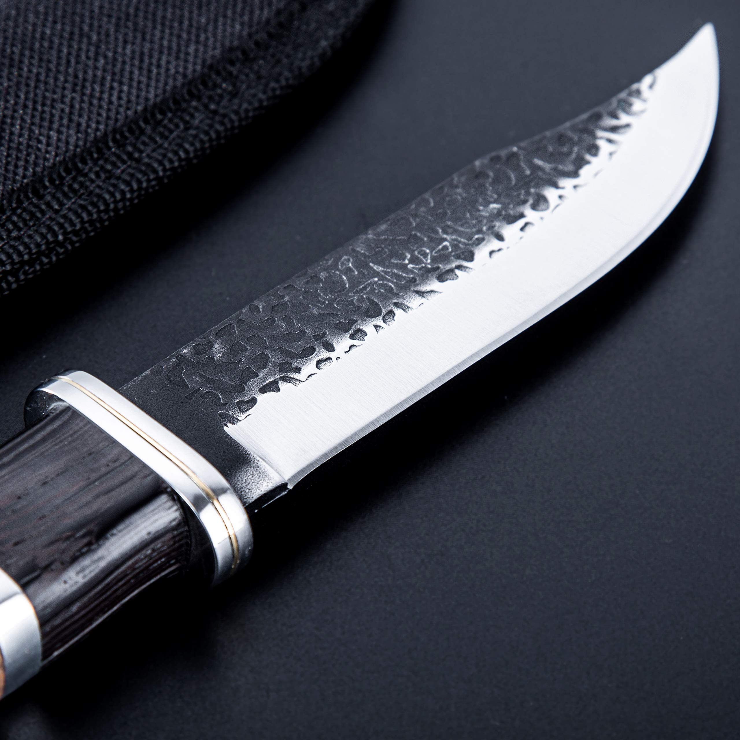 Hobby Hut HH-353 Cuchillo de caza con vaina hoja fija marrón