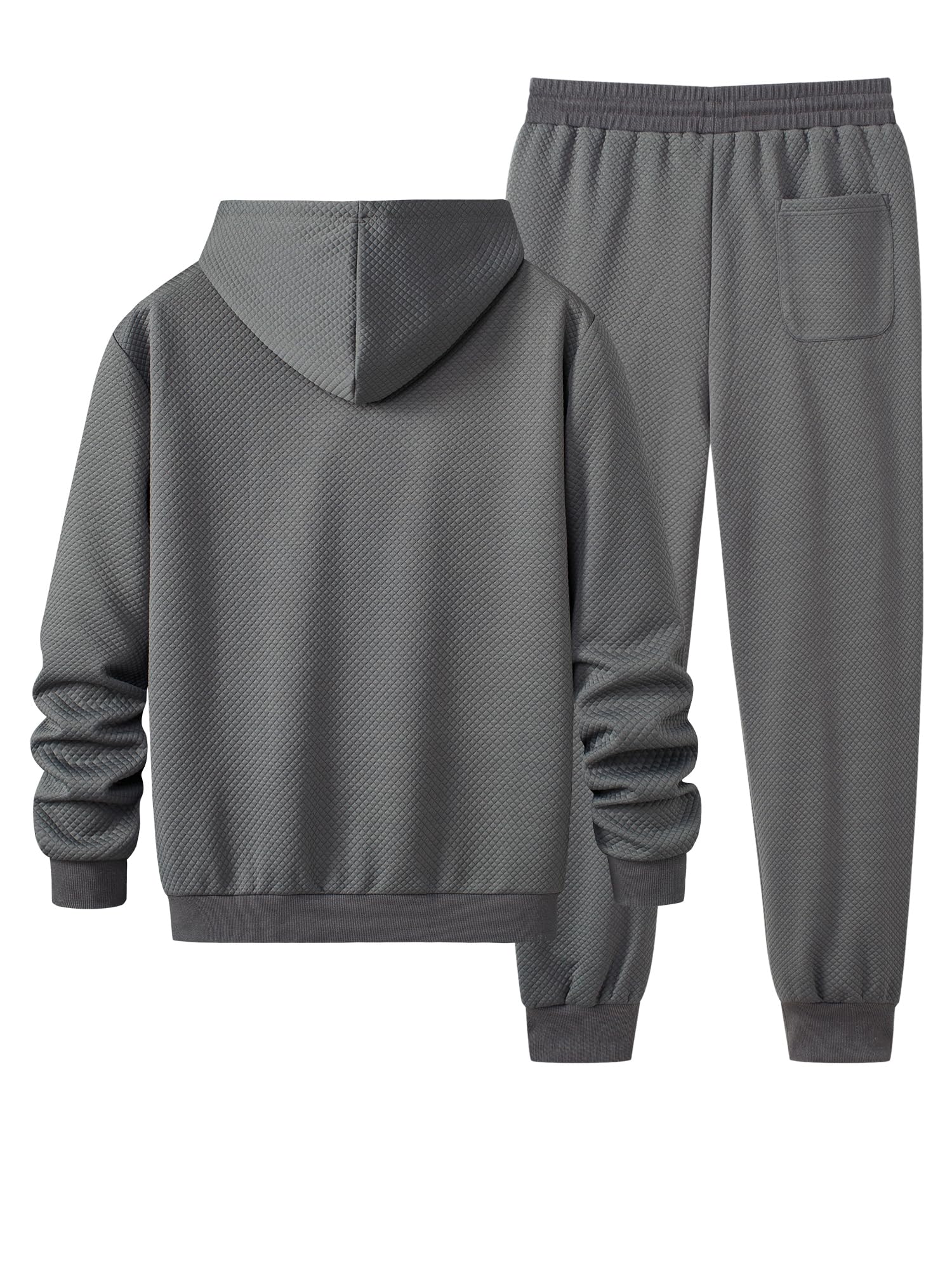 JMIERR Jogginganzug Herren 2-Teiliger Textured Trainingsanzug Hoodie Set