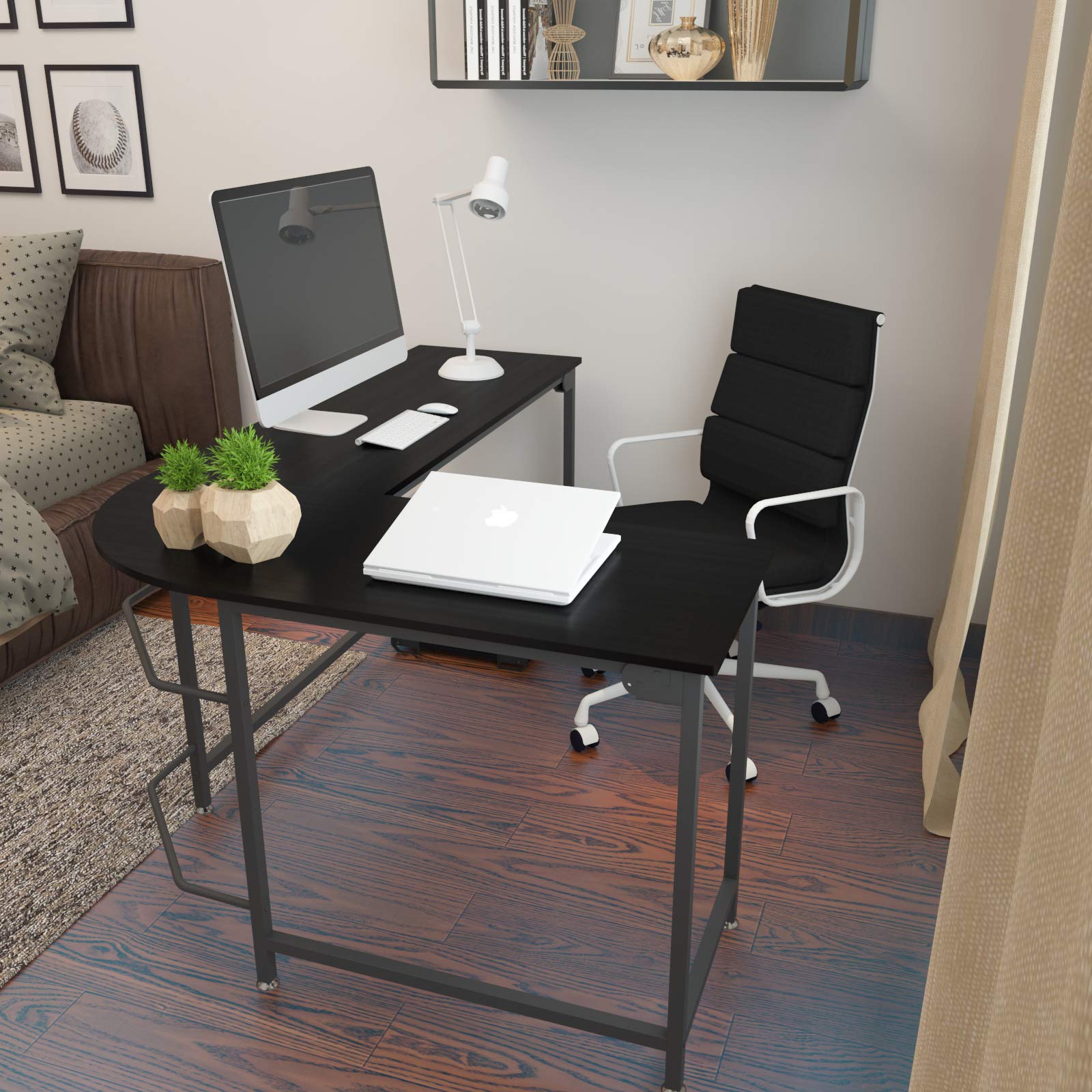 Buy Teraves Modern LShaped Desk Corner Computer Desk Home Office Study