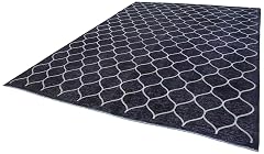 95 x 130 - 286 x 396 Cm Geometric Carpet Blue Geometric Bohemian Wool Cotton Handmade Handknotted Vintage