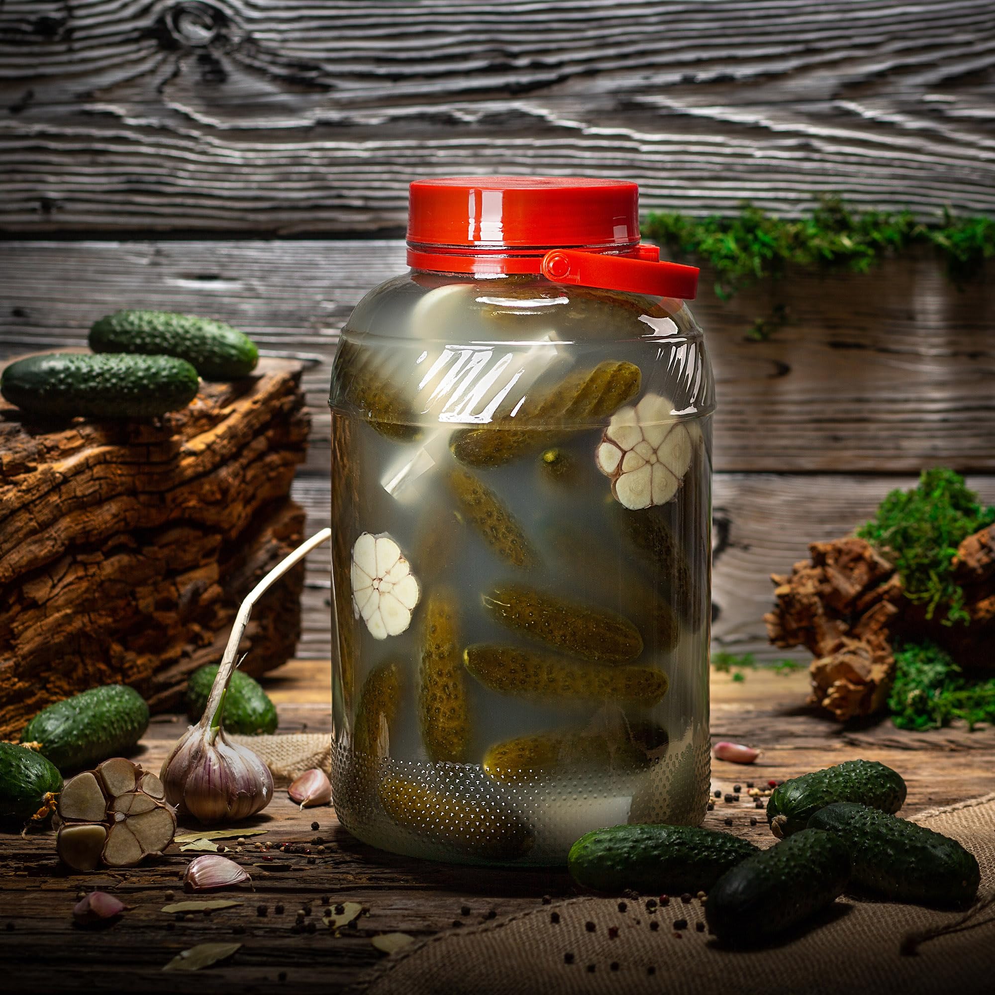 KADAX Barattolo di fermentazione grande in vetro, contenitore di conservazione con coperchio ermetico, ideale per la preparazione di sottaceti e crauti (8L)