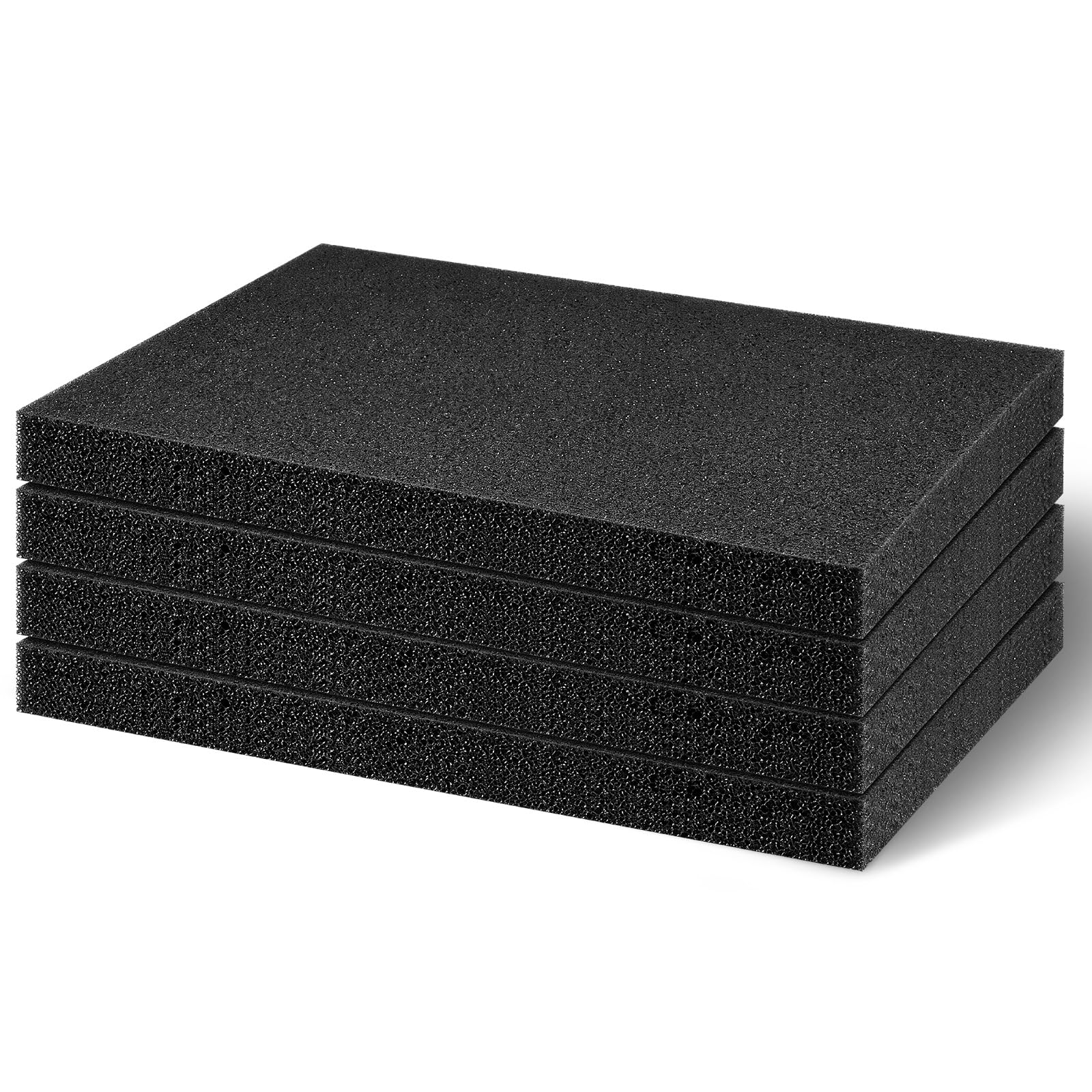 Frienda 4 Pcs 12" x 8" x 1.5" Polyethylene Foam Sheet Thick Black Packing Foam Padding Customizable PE Board Cushion Inserts for Cases Craft Shipping Moving DIY Projects Toolbox Storage