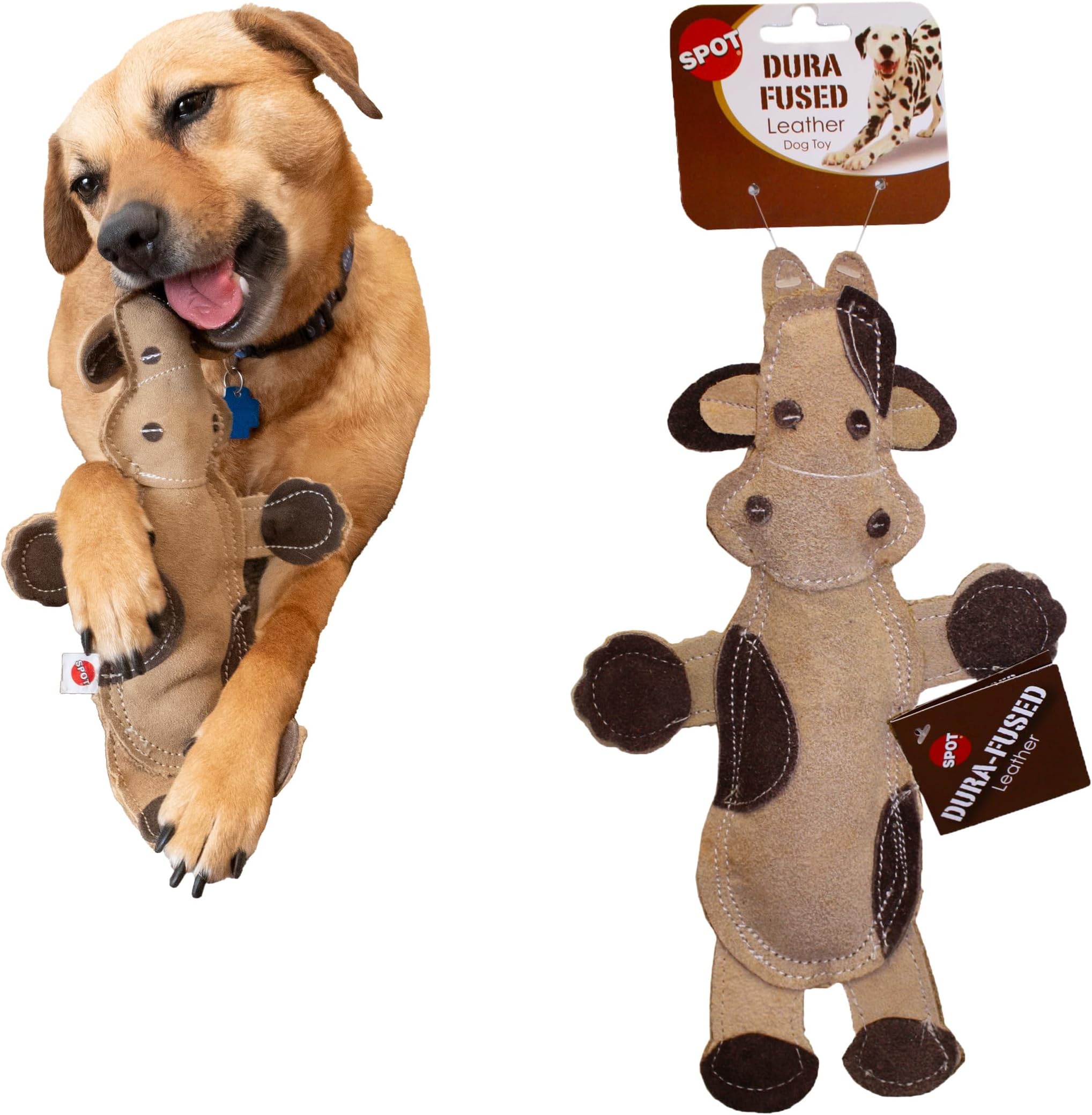 SPOT Ethical Pets Dura-Fused Leather Assorted Barnyard Animals Dog Toys, 11"