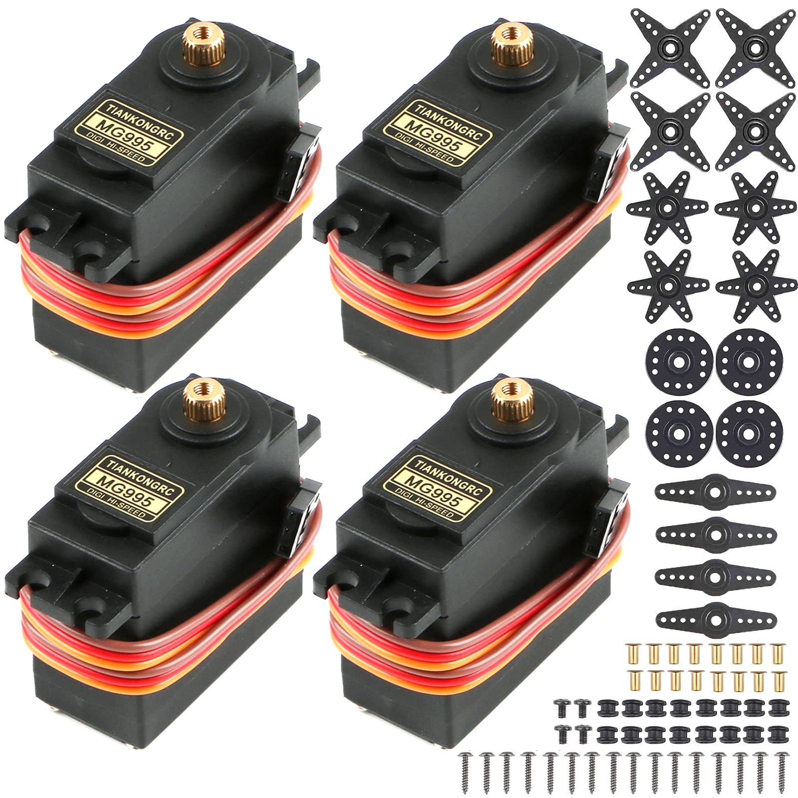 Buy 4Pcs Servo Motor MG995 Micro Servo Metal Gear Digital Servo 20KG