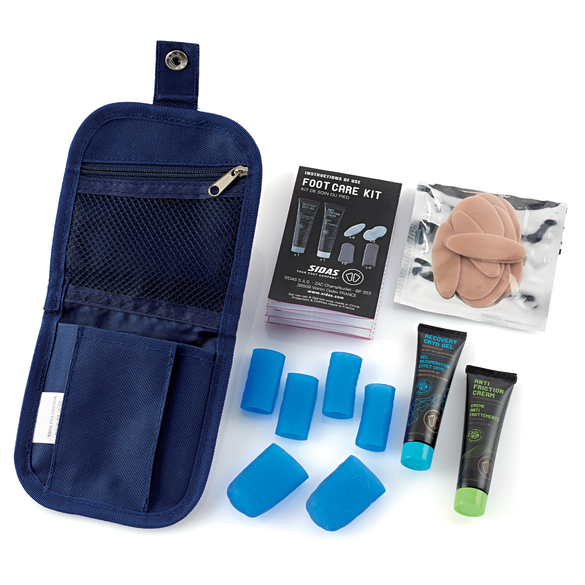 Sidas Footcare Kit, Kit de Protections pour Les Pieds, Protège et Soulage Les Pieds, crème en Gel, Anti-frottements, Taille S/M