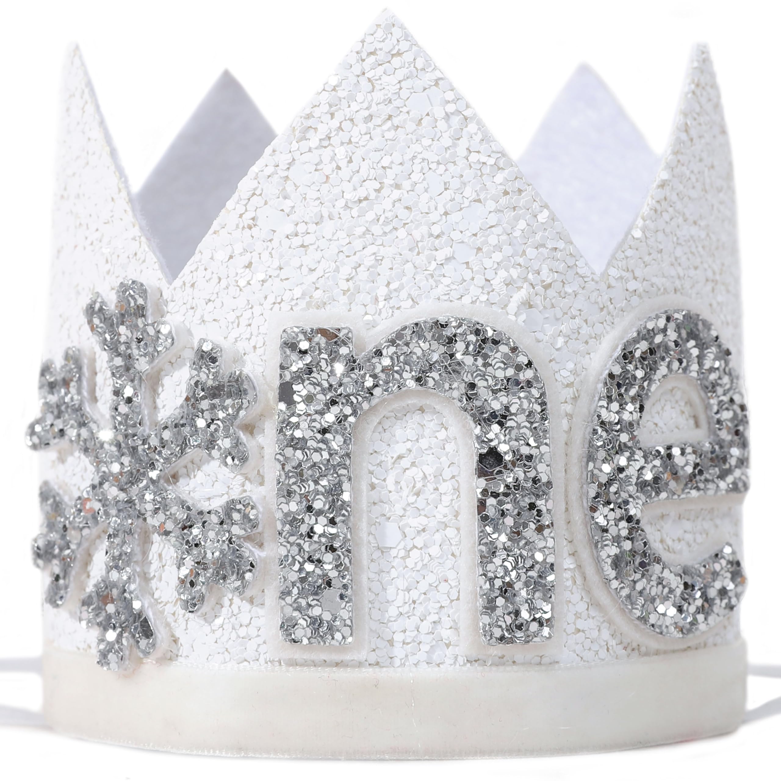 Winter Onederland First Birthday Crown - Snowflake 1st Birthday Hat,First Birthday Decor for White Glitter Crown (WINTER)