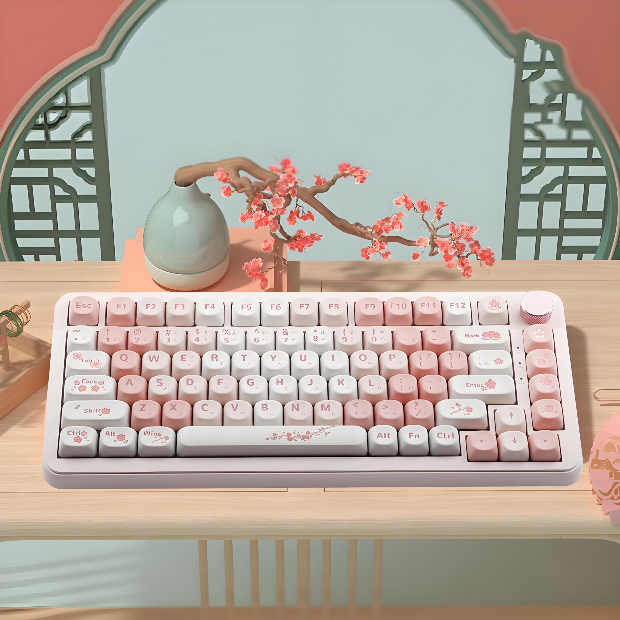 Amazon.co.jp: 134キー PBT日本語キーキャップ、MOAプロファイル桜