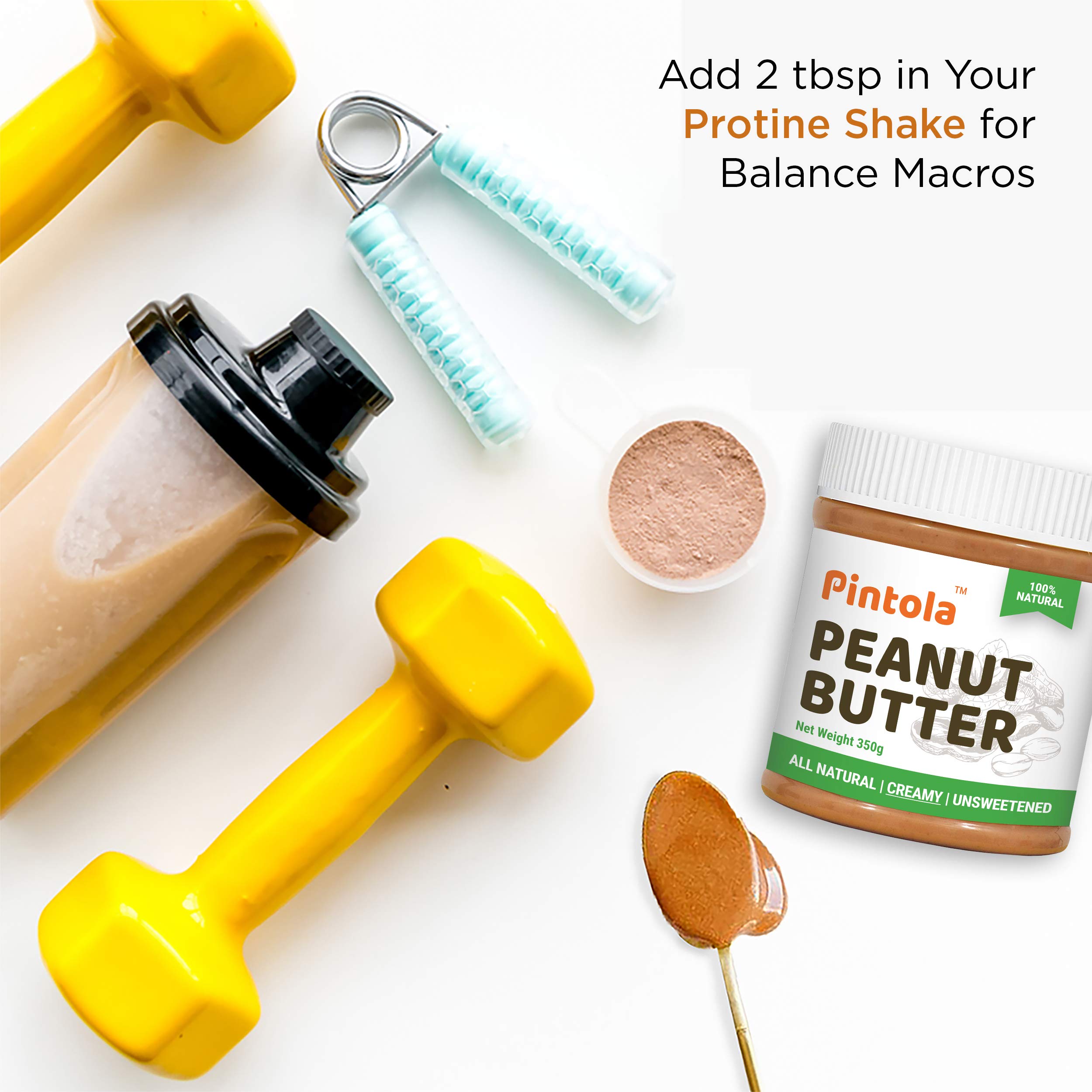 Pintola All Natural Peanut Butter (Crunchy) (350g) Unsweetened 30g Protein Non GMO