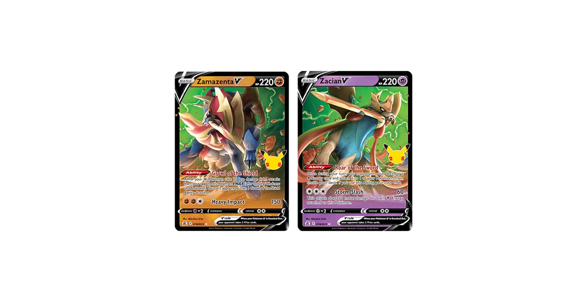 ポケモン - ザシアン ザマゼンタ Zacian V Zamazenta V psa10 Amazon.com: Pokémon 25th Anniversary Celebrations Zacian V +