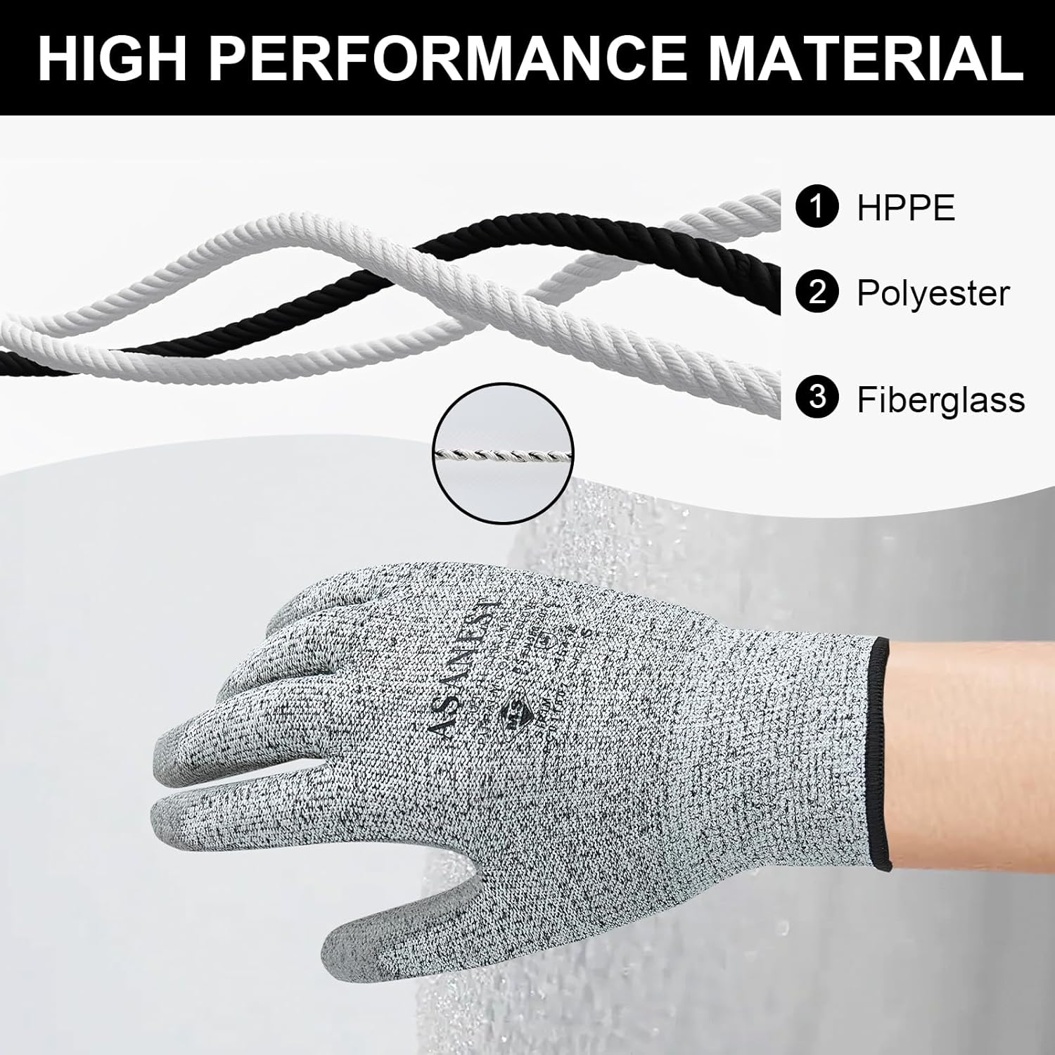 Cut Resistant Work Gloves,PU coated palm Gloves,Durable Cutting Gloves for Fishing, Woodworking, Gardening,welding - Image 3
