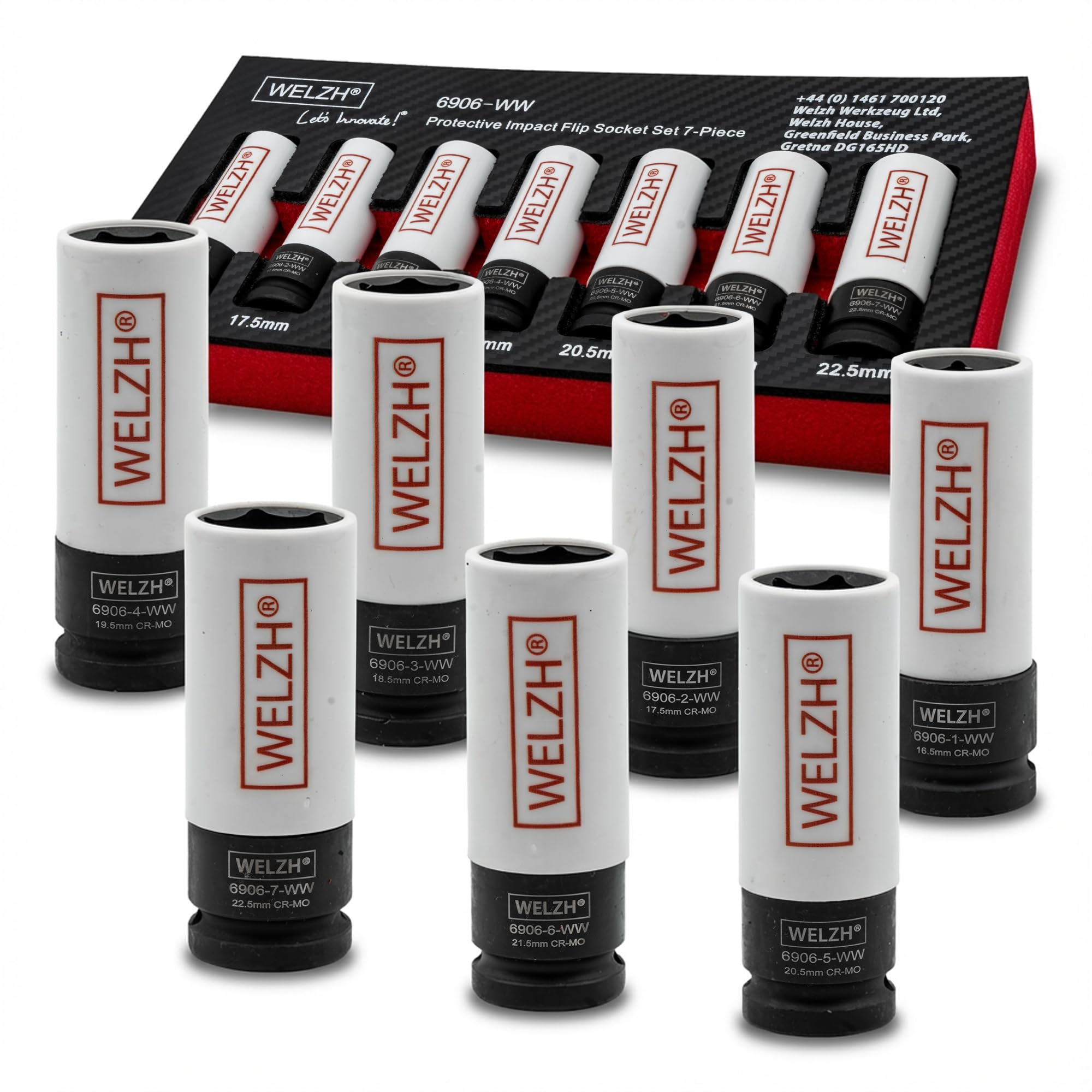 Welzh Werkzeug Impact Protective Flip Socket Set for Distorted Wheel Nut Caps