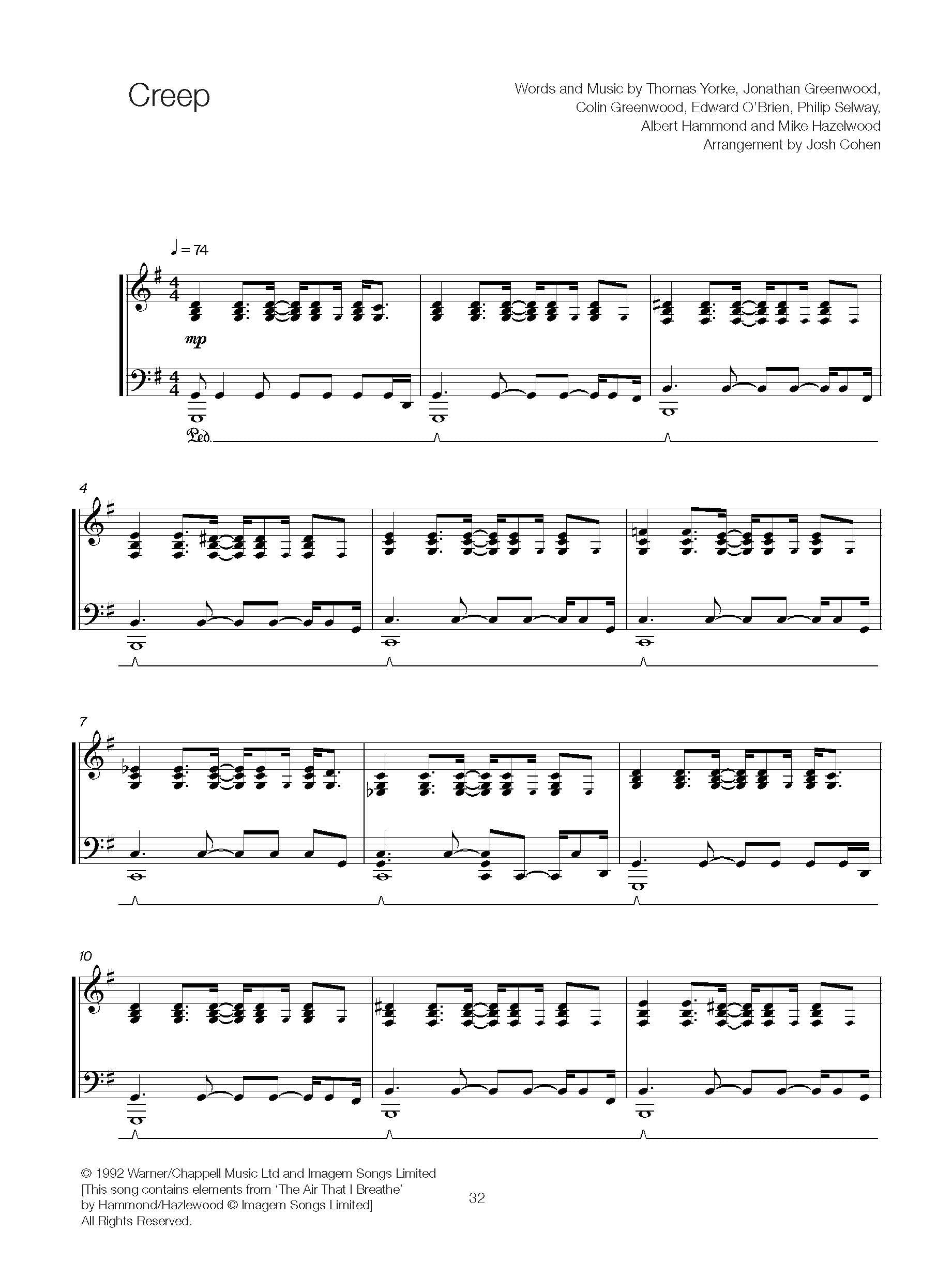 Josh Cohen -- Radiohead for Solo Piano II