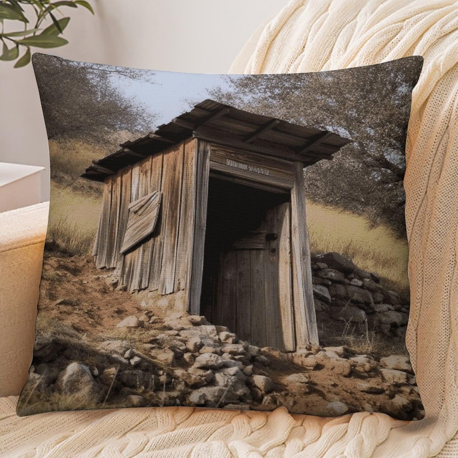 Fekiloot Style Old Ancient Outhouse Pillowcase Pillow Sham Pillow Case