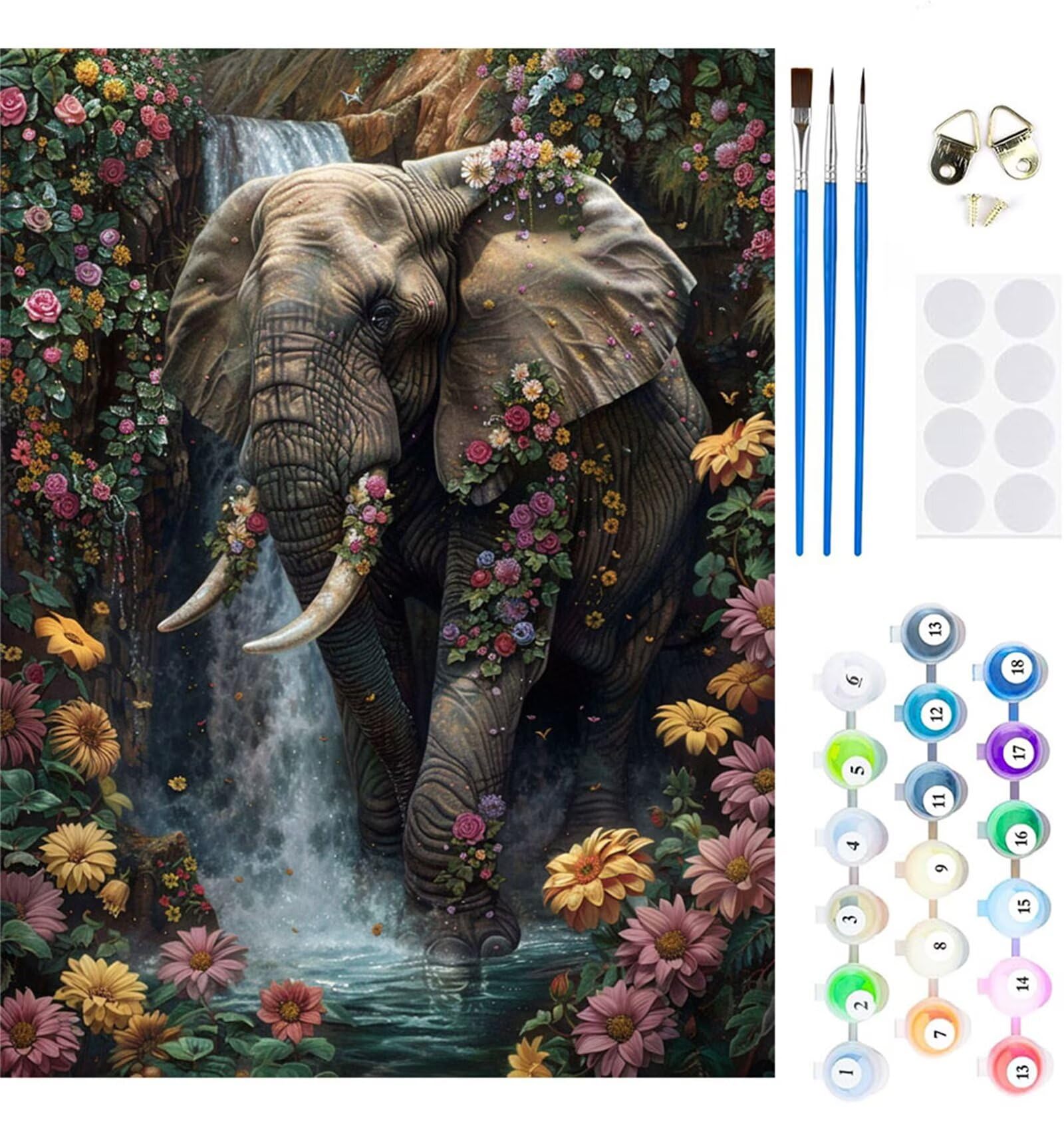 Malen Nach Zahlen Blume,Tier Malen Nach Zahlen Kinder Anfänger,Malen-Nach-Zahlen ab 7 8 9 Jahre Mädchen Geschenke,DIY Ölgemälde Set Pinseln Acrylpigment Leinwan,Home Wanddeko Wohnzimme 80x100cm M-337