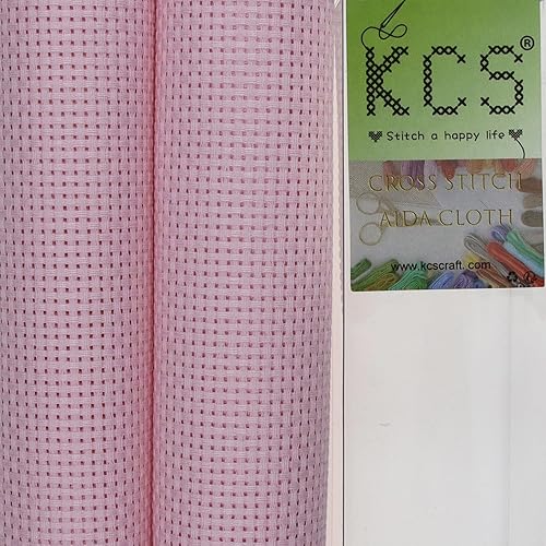 Miniatura 89 de KCS 2 piezas de tela de algodón Aida de punto de cruz contado de 15" x 18" para bordado (Lino, 14CT)