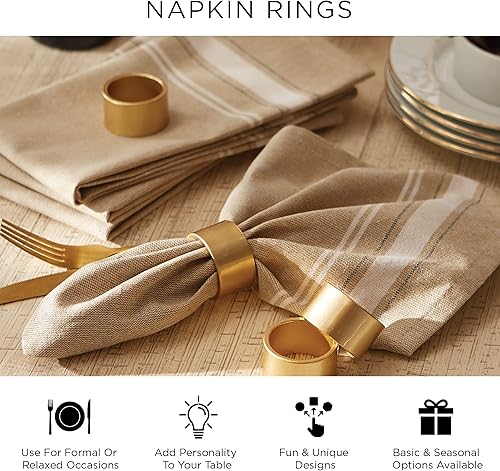 Miniatura 6 de DII Juego de servilleteros geométricos decorativos, tarjetero plateado, 6 unidades